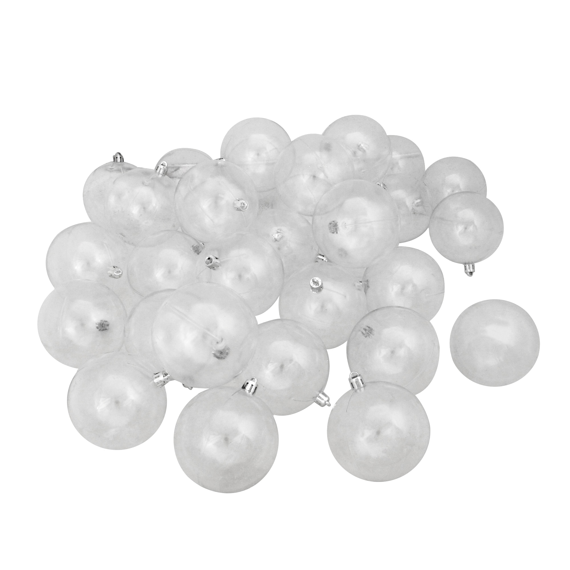 Northlight 31754304 32 -Pack Clear Ball Standard Indoor Ornament set Shatterproof