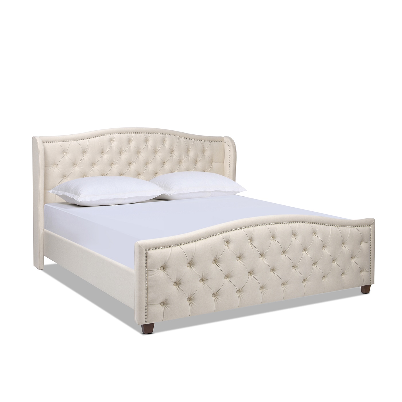 Jennifer Taylor Home 52130-4-970-2-PF Fontana Beige King Upholstered Platform Bed