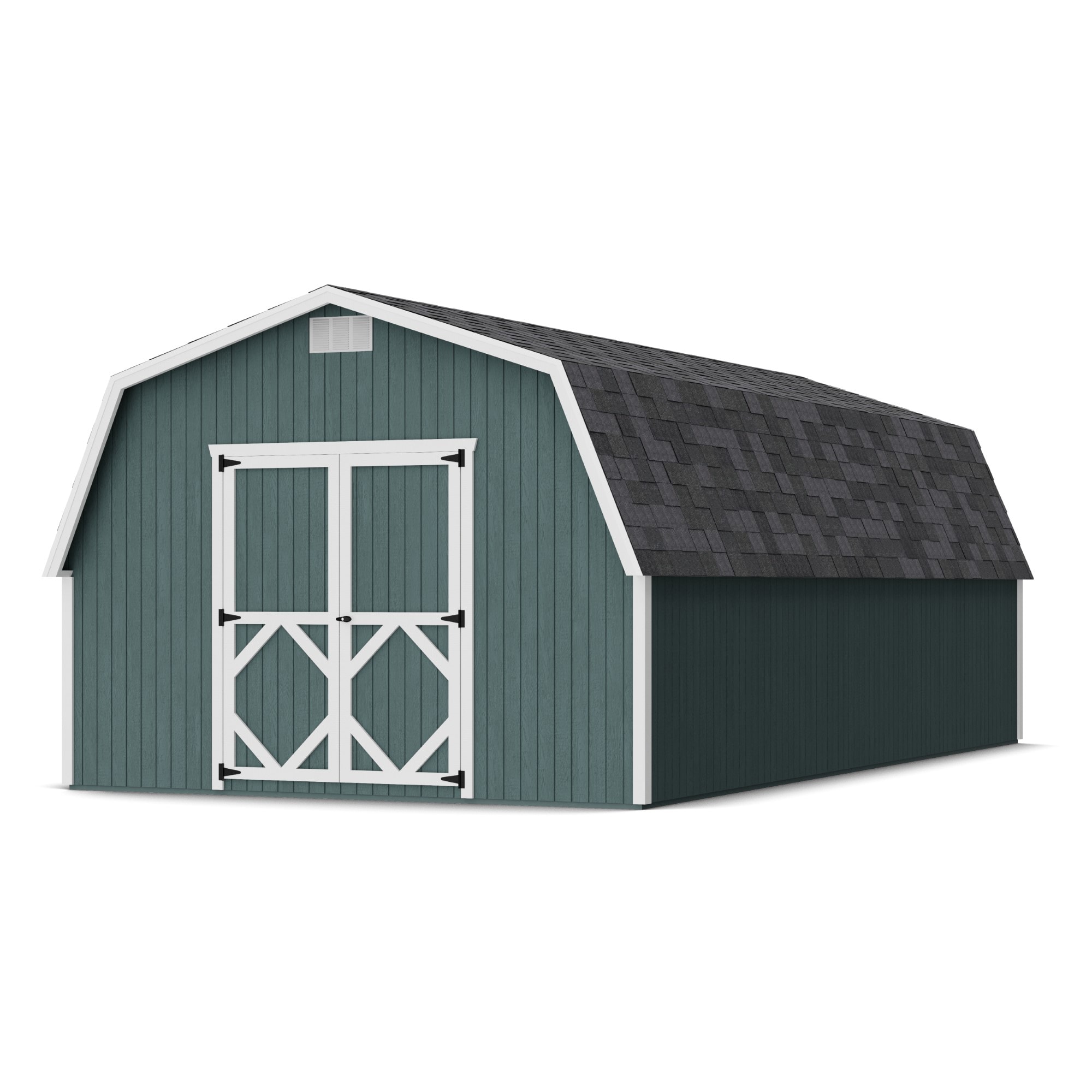 Little Cottage Co 12X24 CGB-4-PC Classic Gambrel Barn 12-ft x 24-ft Gambrel Style Wood Outdoor Storage Shed with 2 Doors