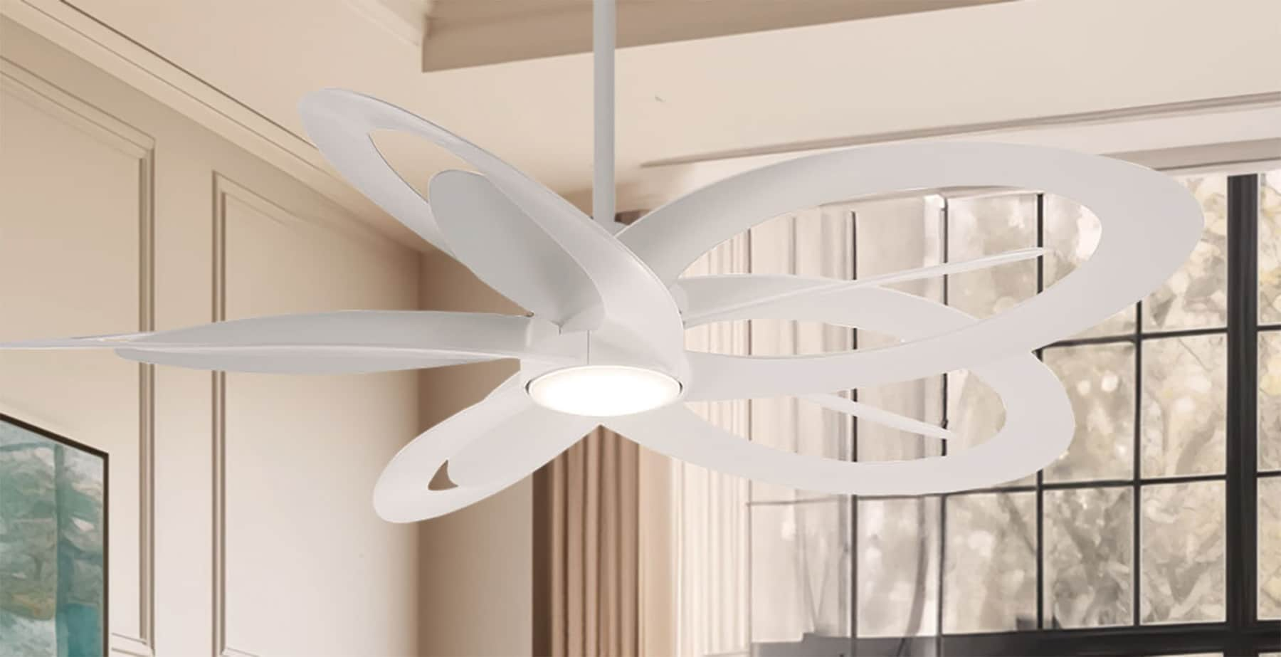 Minka Aire Pinup 60-in Flat White Integrated LED Indoor Ceiling Fan ...