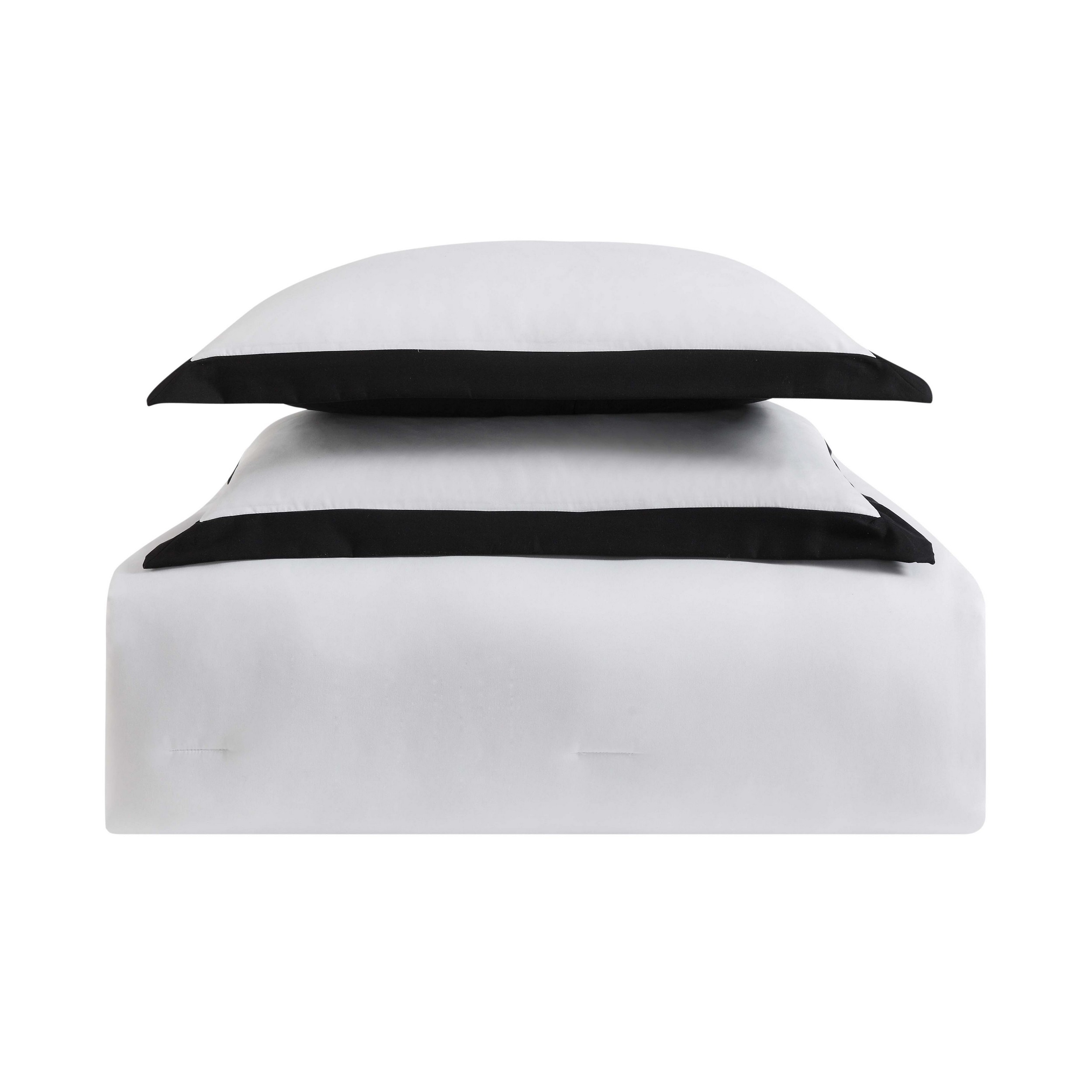 White and Black Microfiber Reversible Full Bed Set