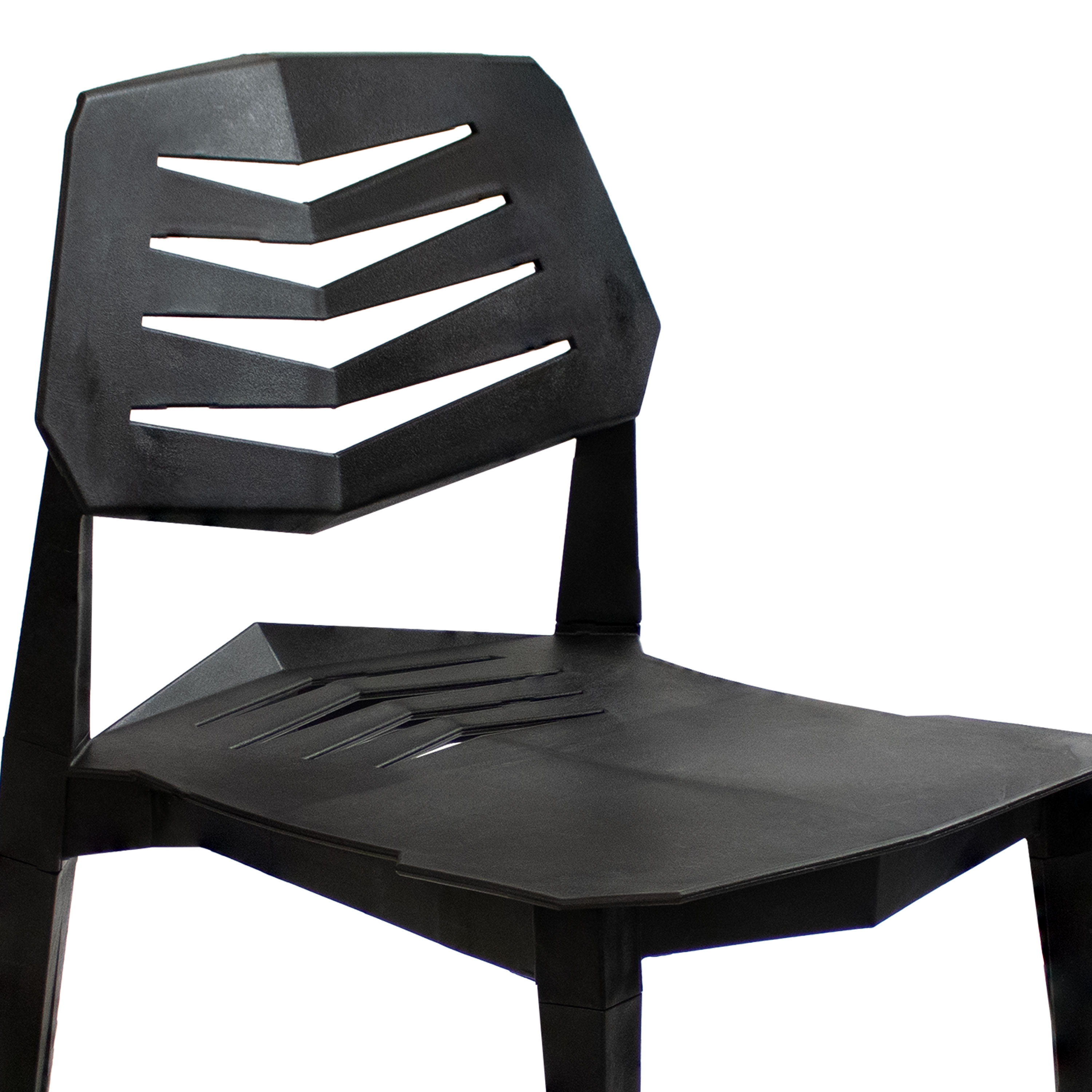 Matisse Black Polypropylene Armless Dining Chairs Set of 4