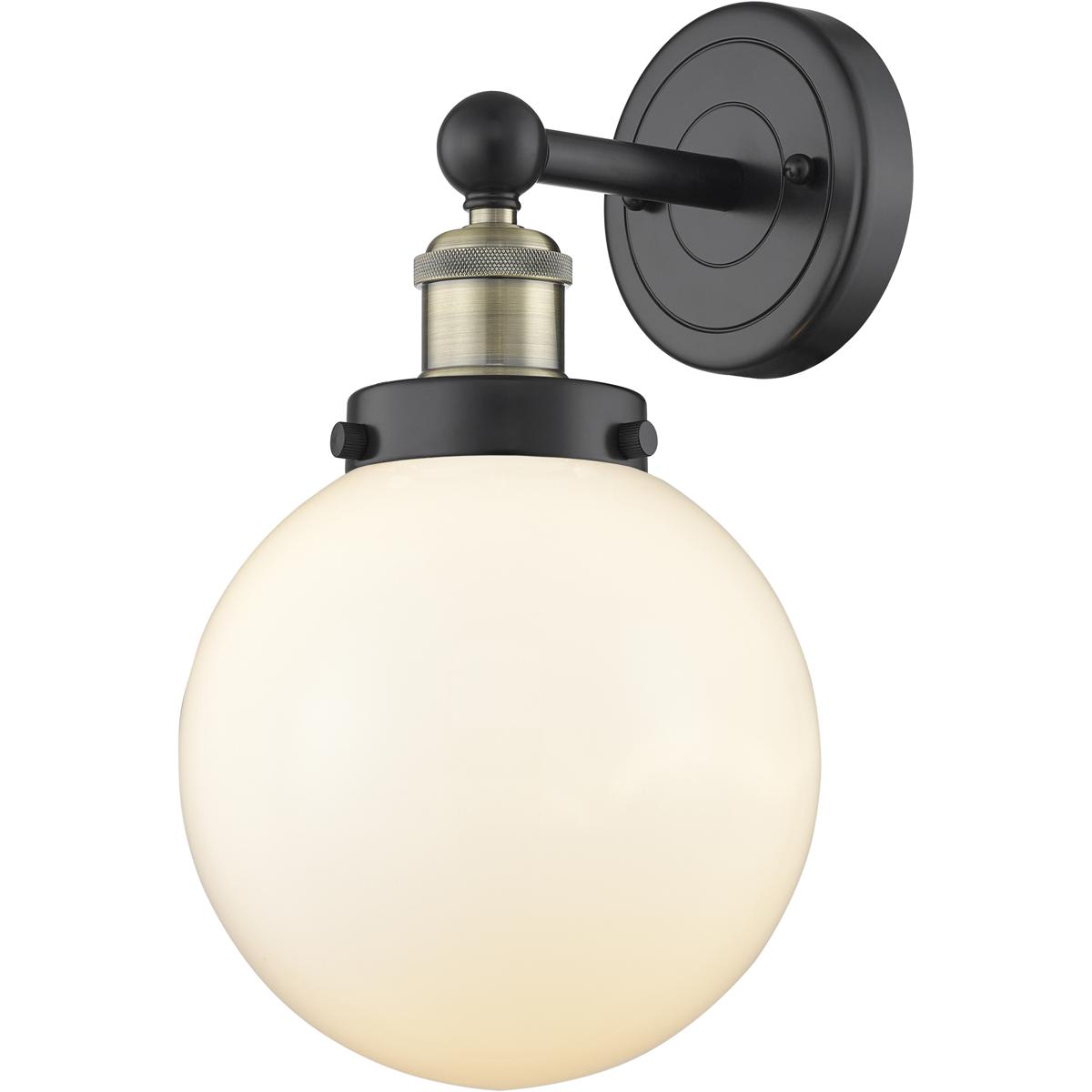 Innovations Lighting - 616-1W-BAB-G201-8 Beacon Sconce Wall Light in Black Antique Brass Matte W...
