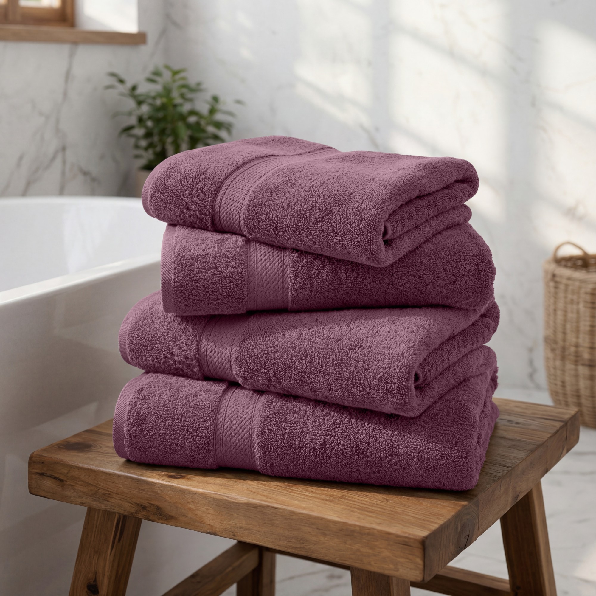 Superior Egyptian Cotton Pile Plush Heavyweight Absorbent Luxury Soft Bath Towel Set
