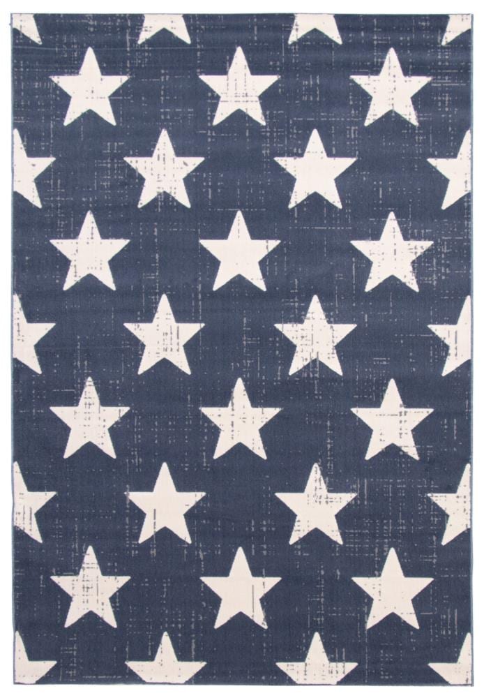 ECARPETGALLERY 351167 Angel 5 x 8 (ft) Polypropylene Navy Rectangular Indoor Abstract Area rug