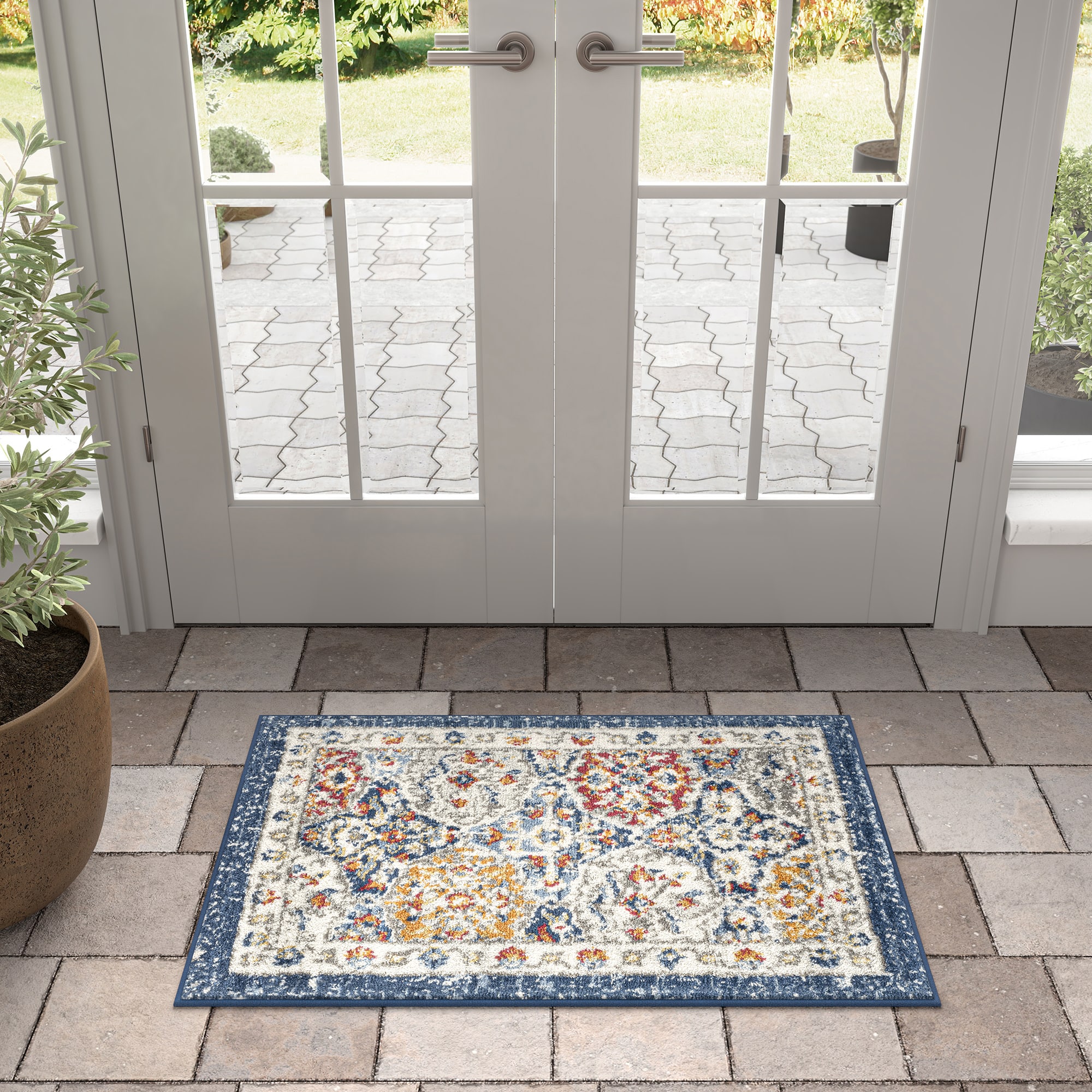 Tayse CHL1107 2X3 Chelsea 2 x 3 (ft) Loomed Polypropylene Navy Rectangular Indoor Throw rug
