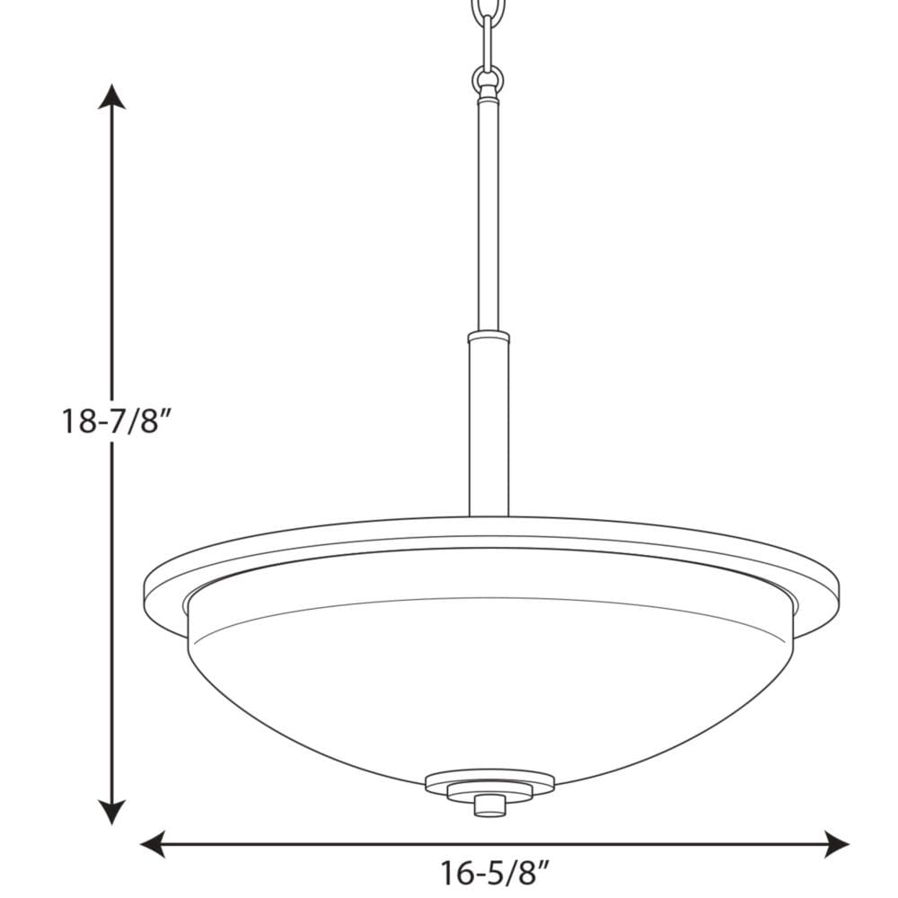 Polished Nickel 3-Light Inverted Pendant with Glass Shade