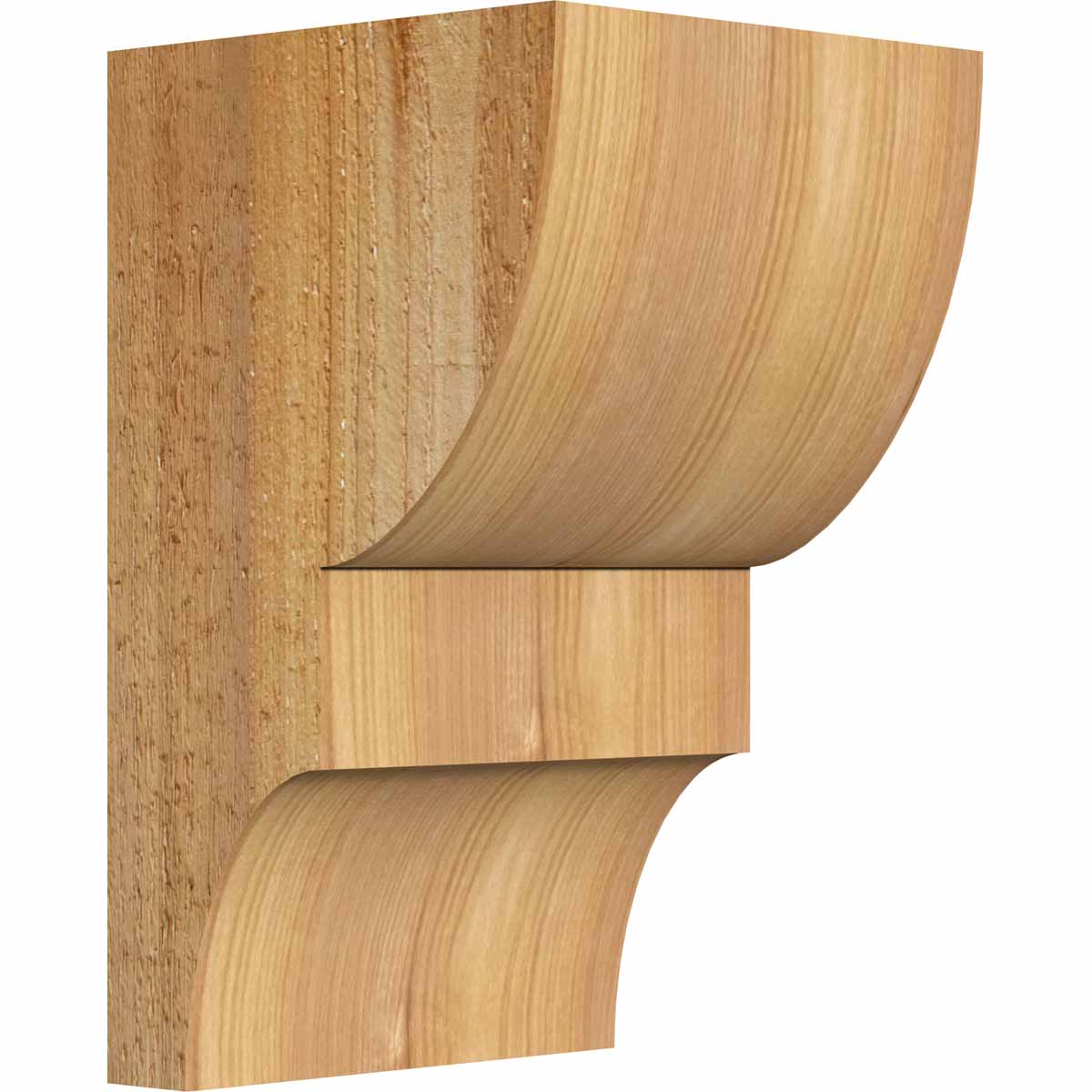 Ekena Millwork COR06X06X10RID00RWR 6-in x 6-in x 10-in Ridgewood Unfinished Western red cedar Wood Paintable/Stainable Corbel