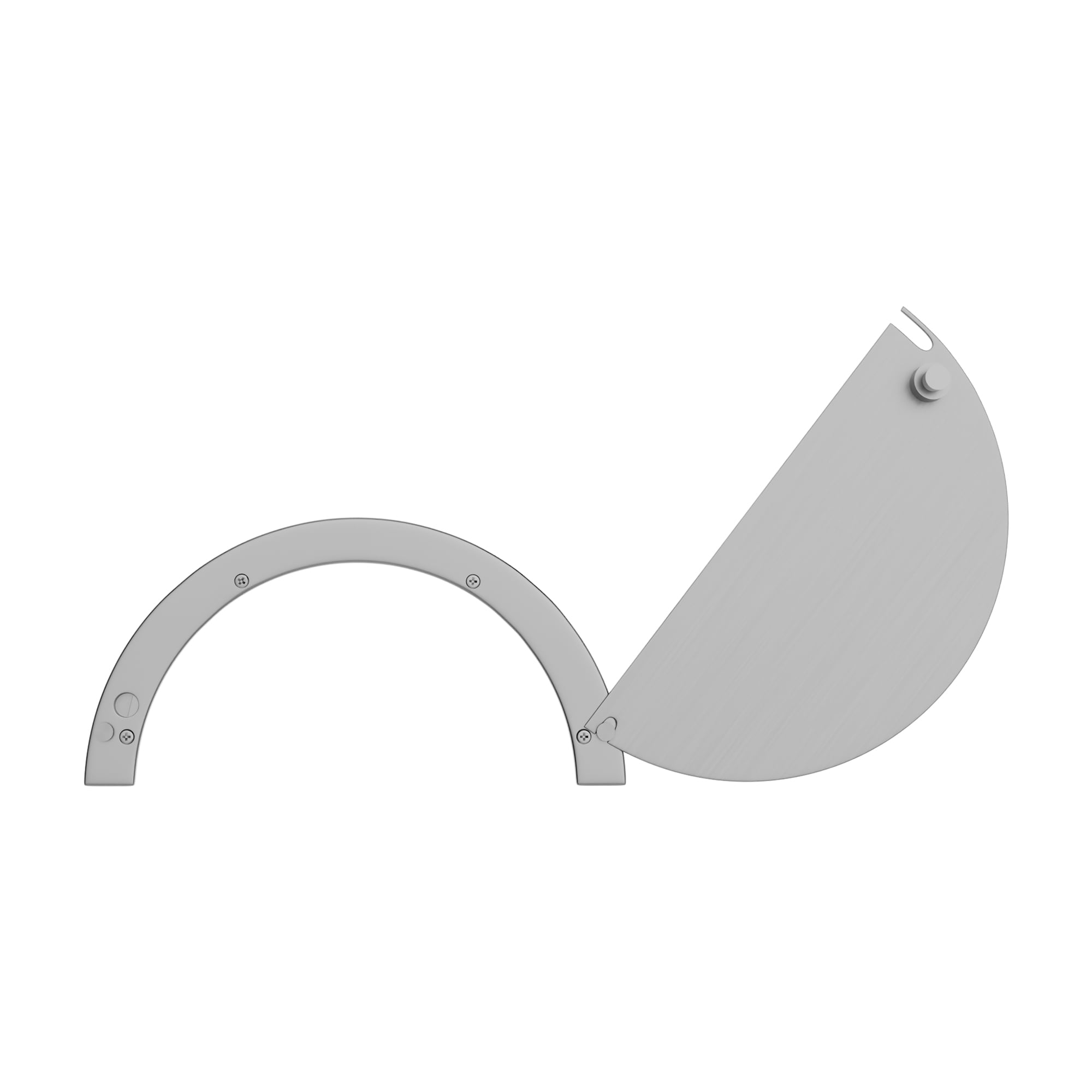Brixwell  HT720A Half Round Swing Away Cover Plate For Ticket Window 8 in Width 4 in Height With 6-1/2 in W x 3-1/4 in H Service Opening Satin Anodized Finish