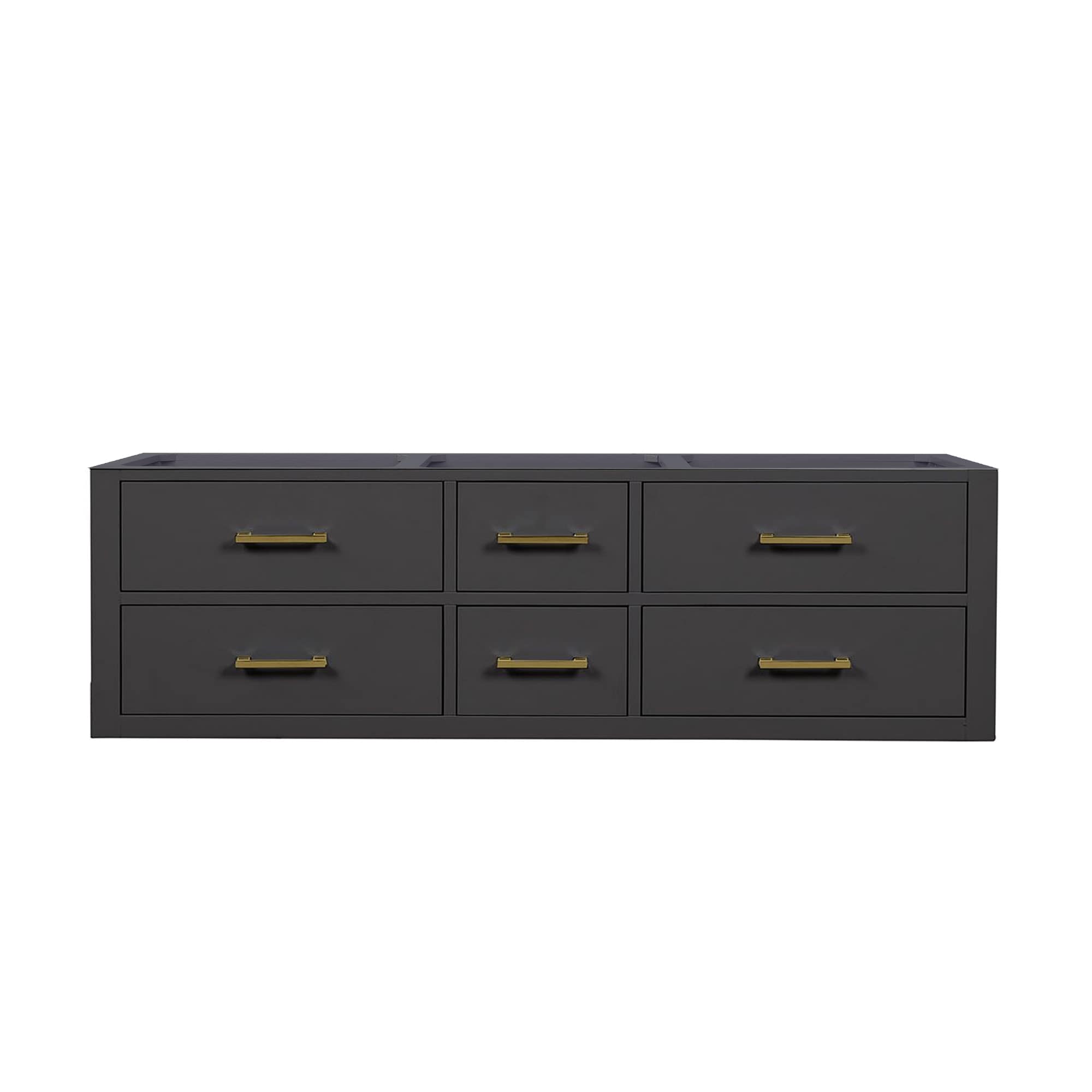 Lexora LVSO60DL000 Southold 60-in Black Floating Bathroom Vanity Base Cabinet without Top