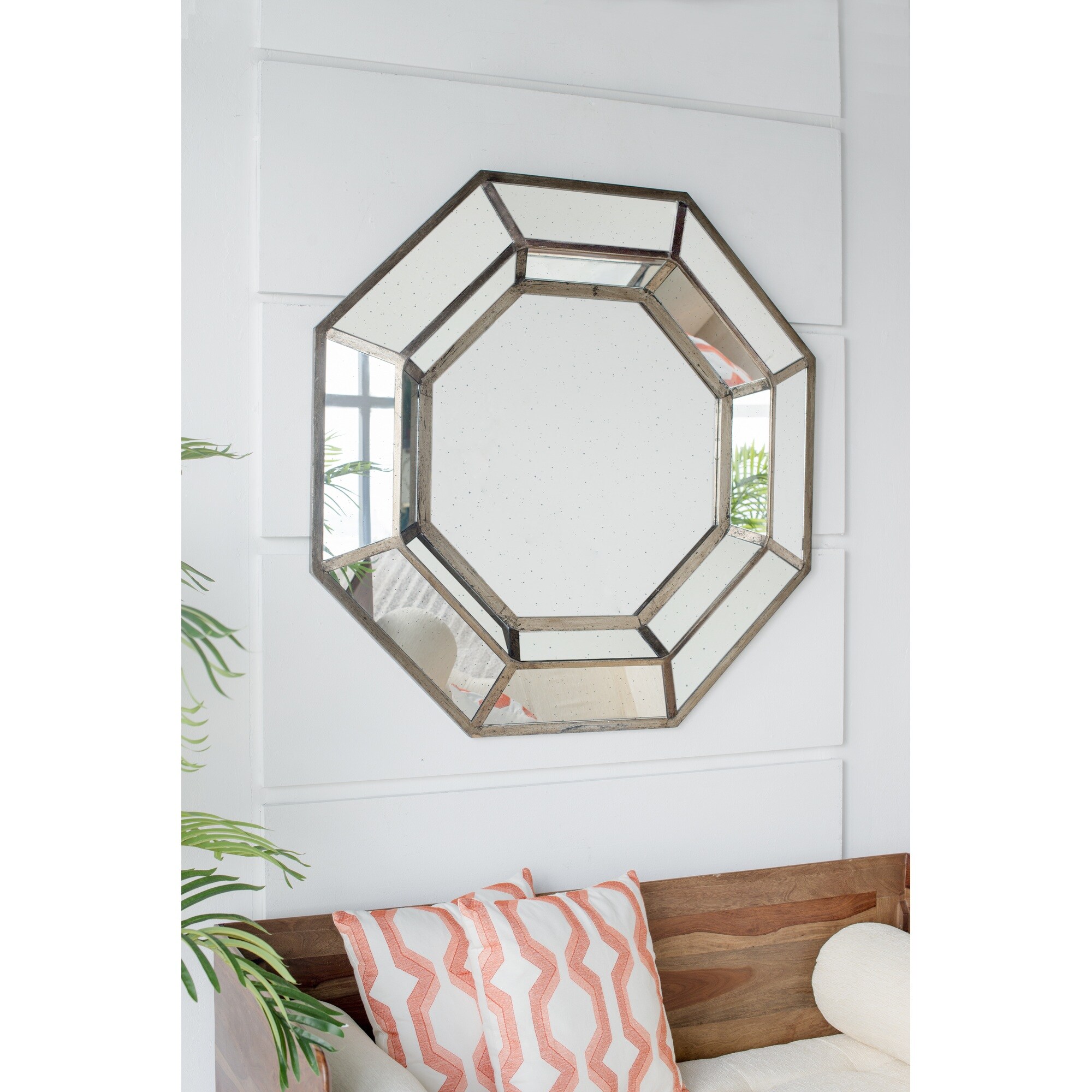 Vorene 40-in x 40-in Wall Mirror for Bathroom Dressing Area Silver at ...