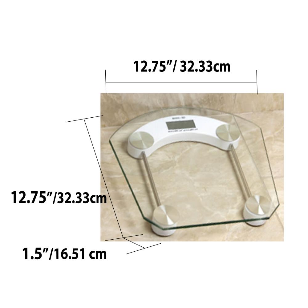 Home Basics Round Glass Bathroom Scale, Clear in the Bathroom Scales  department at