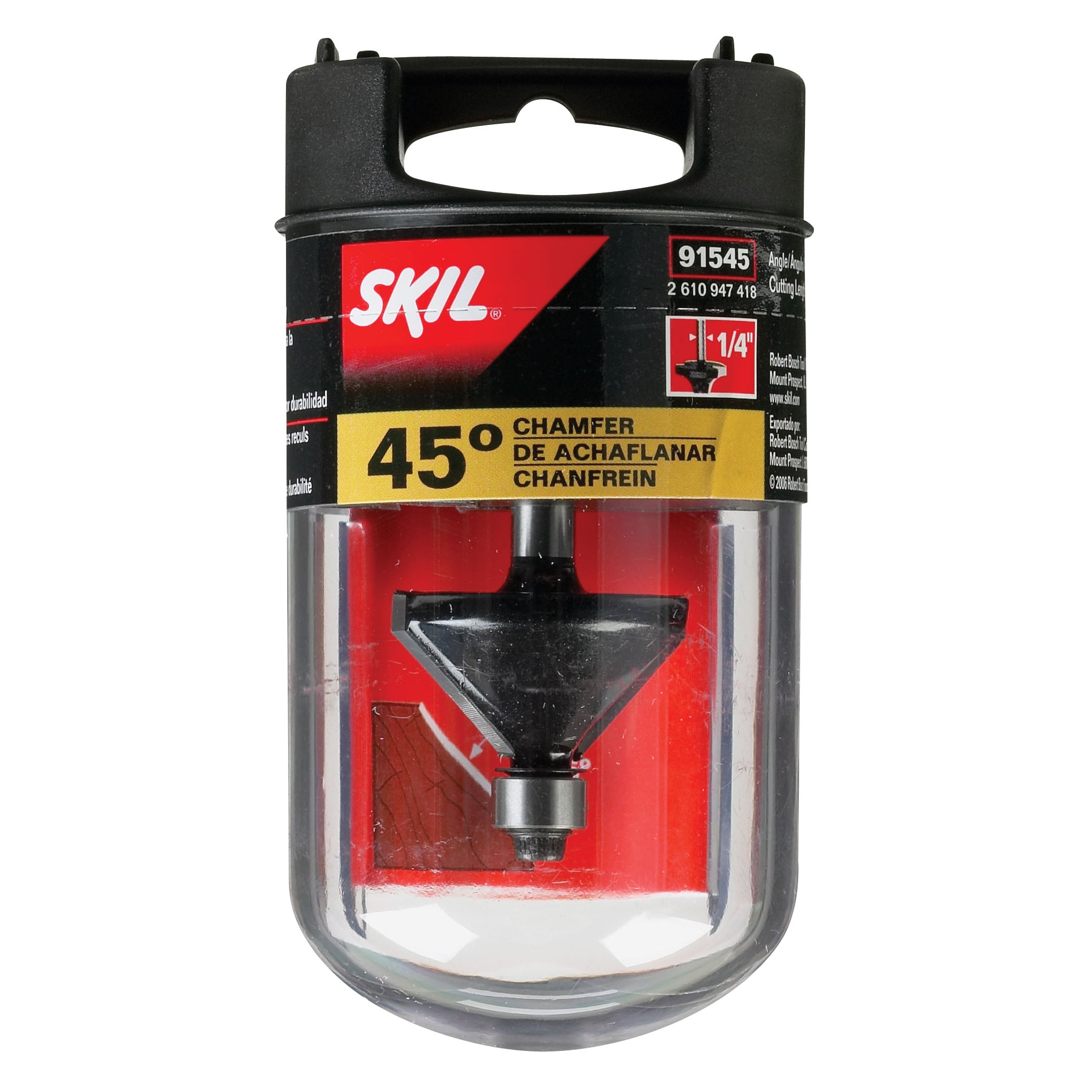 SKIL 91545 Carbide-tipped Chamfer Router Bit