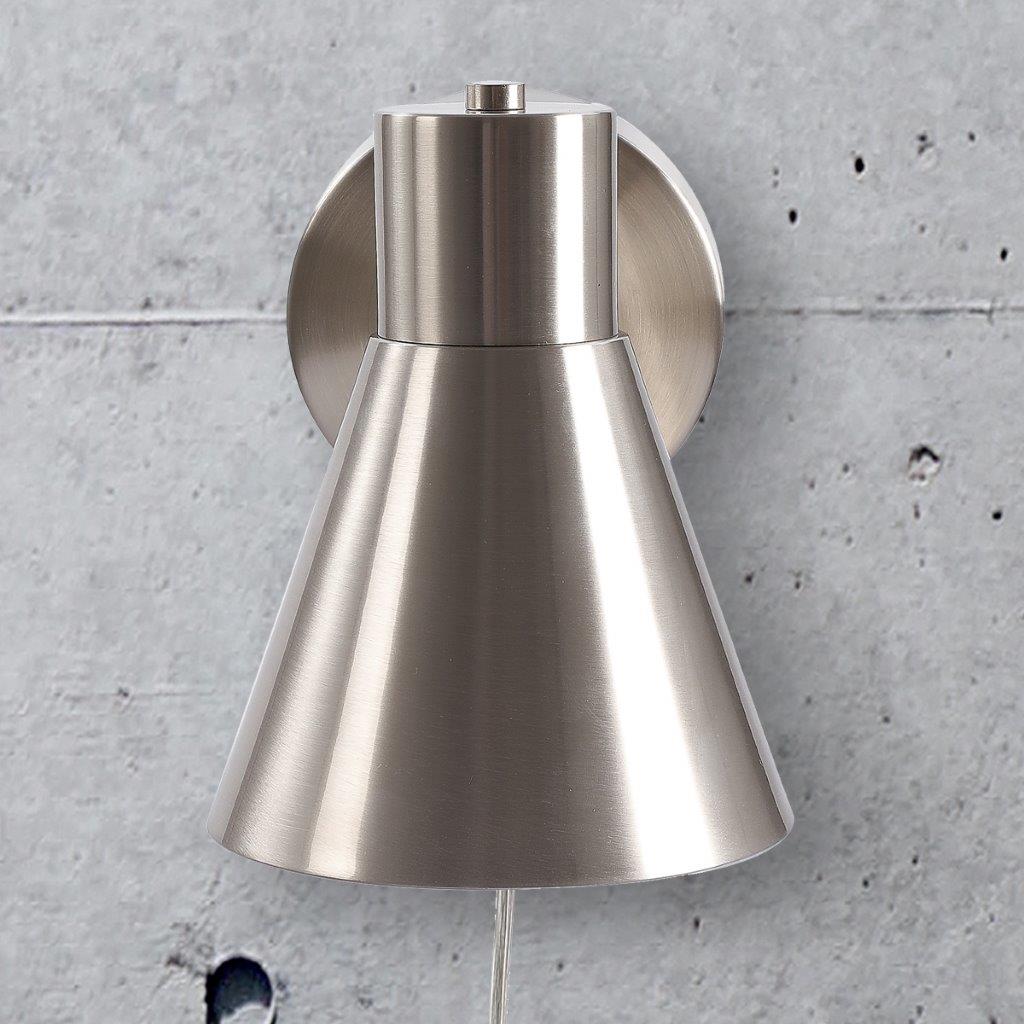 Origin 21 WS60-1BNK Corbiel 5.91-in W 1 -Light Brushed Nickel Industrial Wall Sconce