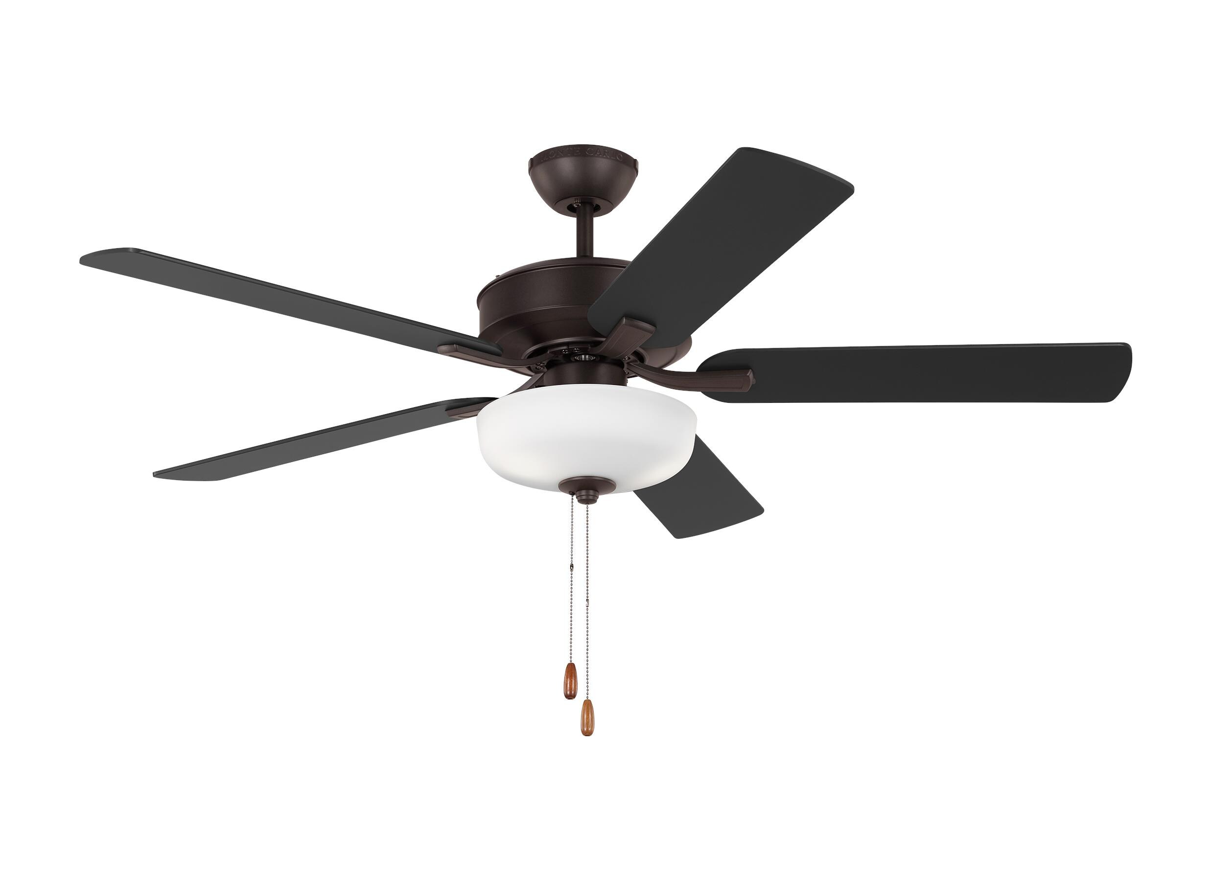 Generation Lighting 5LDDC52BZD Linden 52-in Downrod or Flush Mount Bronze with Silver Blades Ceiling Fan With Light ( 5 -Blade )