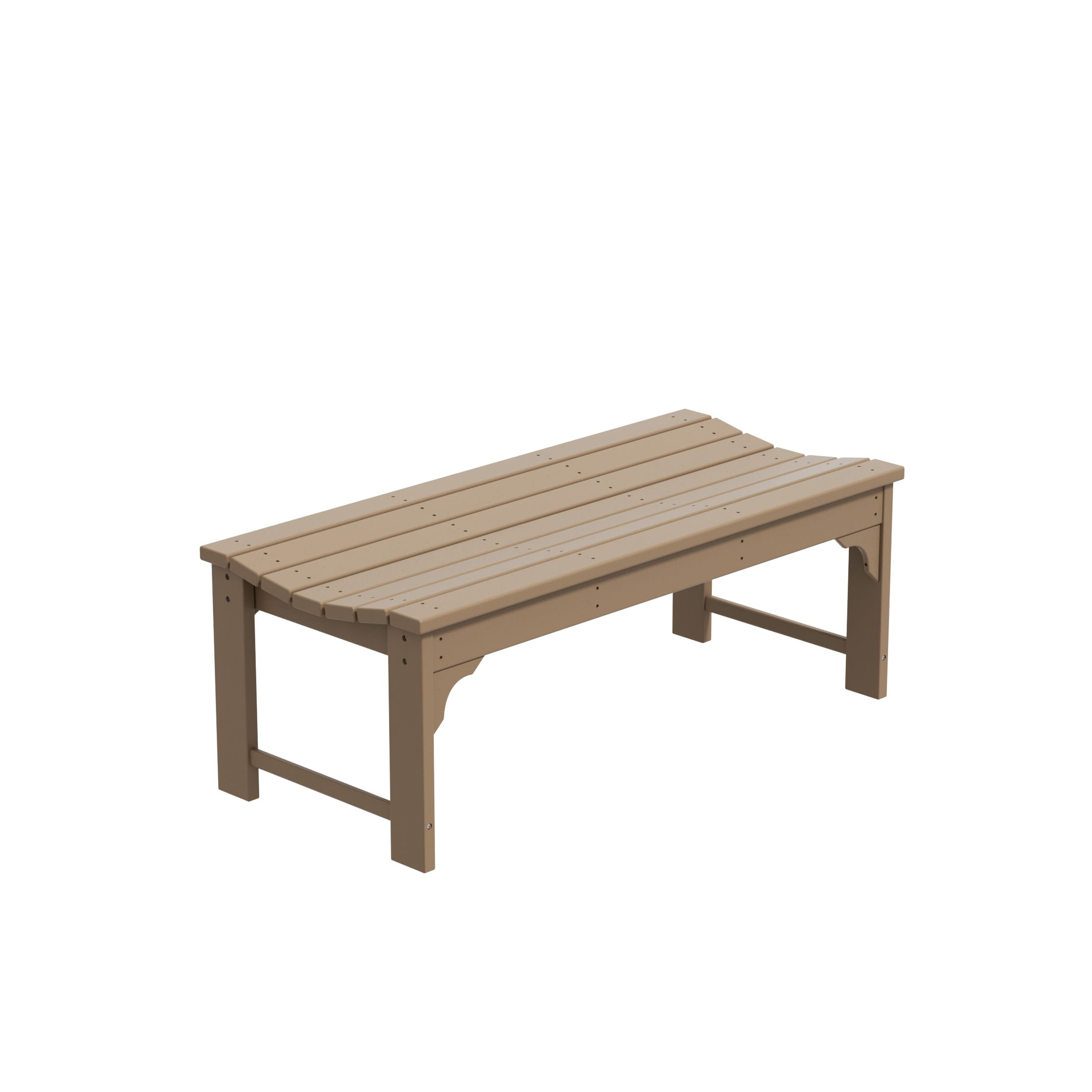 Westin Furniture OP2001-BN-WW Laguna 46-in W x 17.7-in H Weathered Wood HDPE Garden Bench