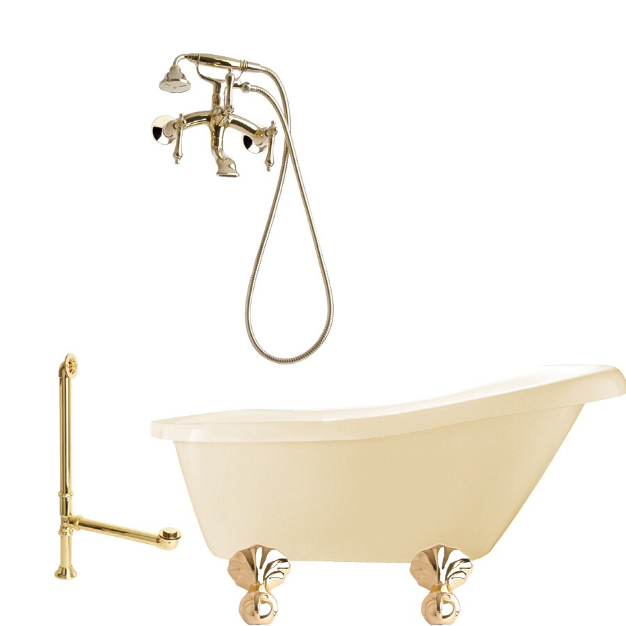 Giagni Hawthorne 30.3-in X 60-in Bisque Acrylic Oval Soaking Bathtub ...