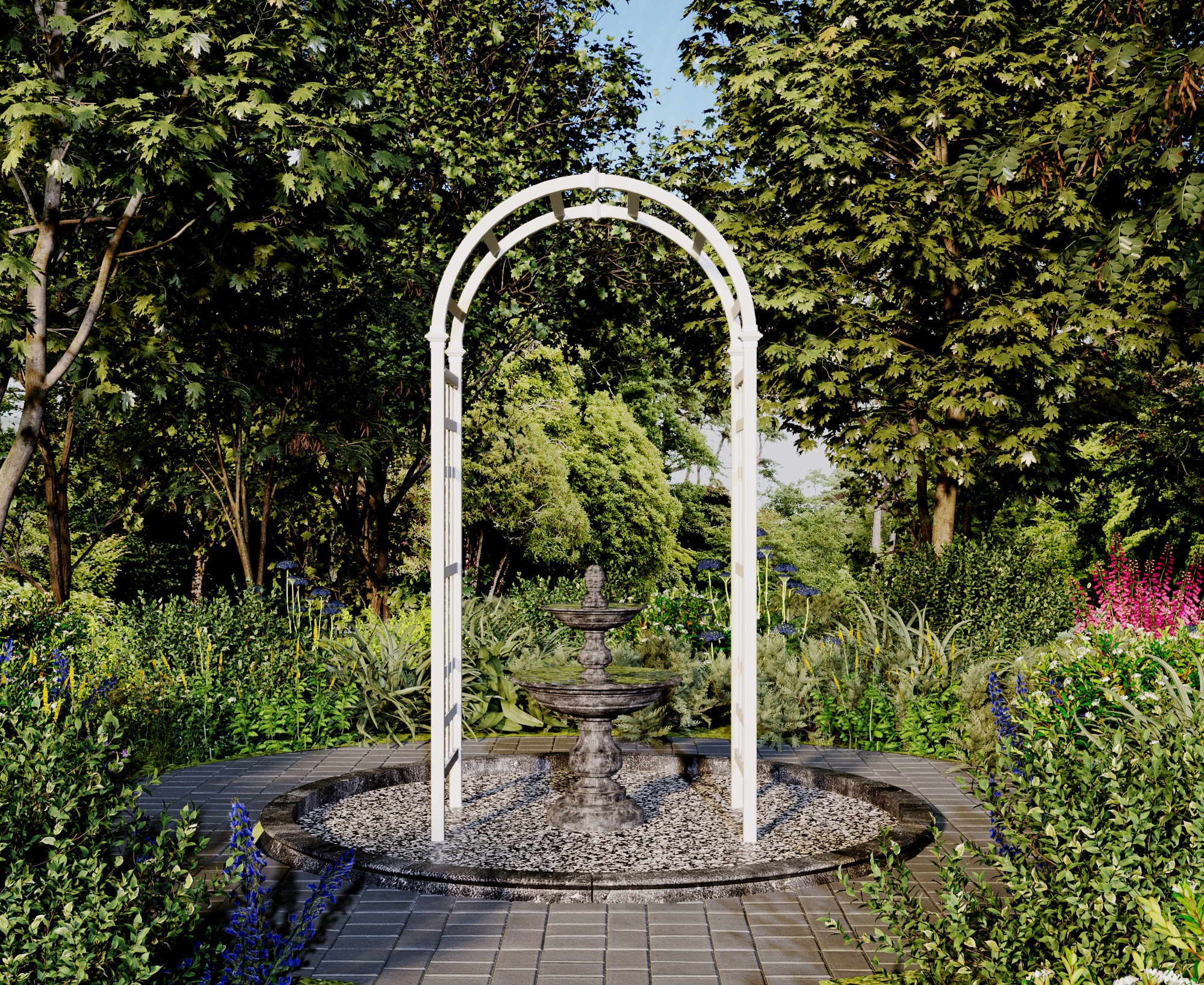 Vita Classic 3.25-ft W x 6.75-ft H White Garden Arbor