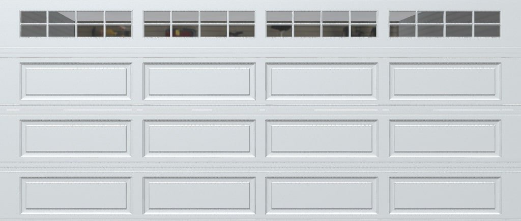 Wayne Dalton 8500RNCHWHSTCKII167 Classic Steel Model 8500 16-ft x 7-ft Insulated White Double Garage Door with Windows