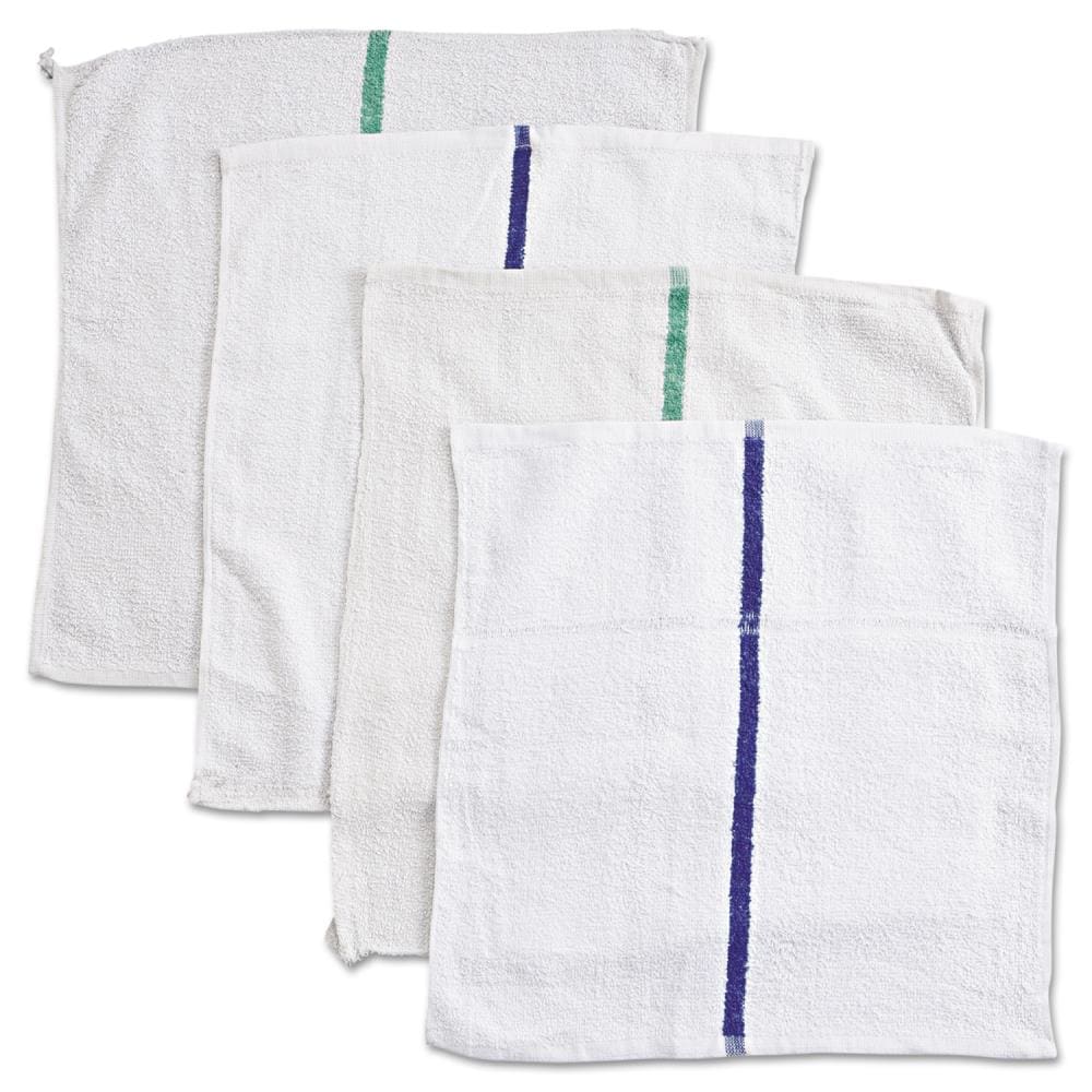 12 Pack Bar Mop, Restaurant Cleaning Towels White - 16x19 - 30 oz