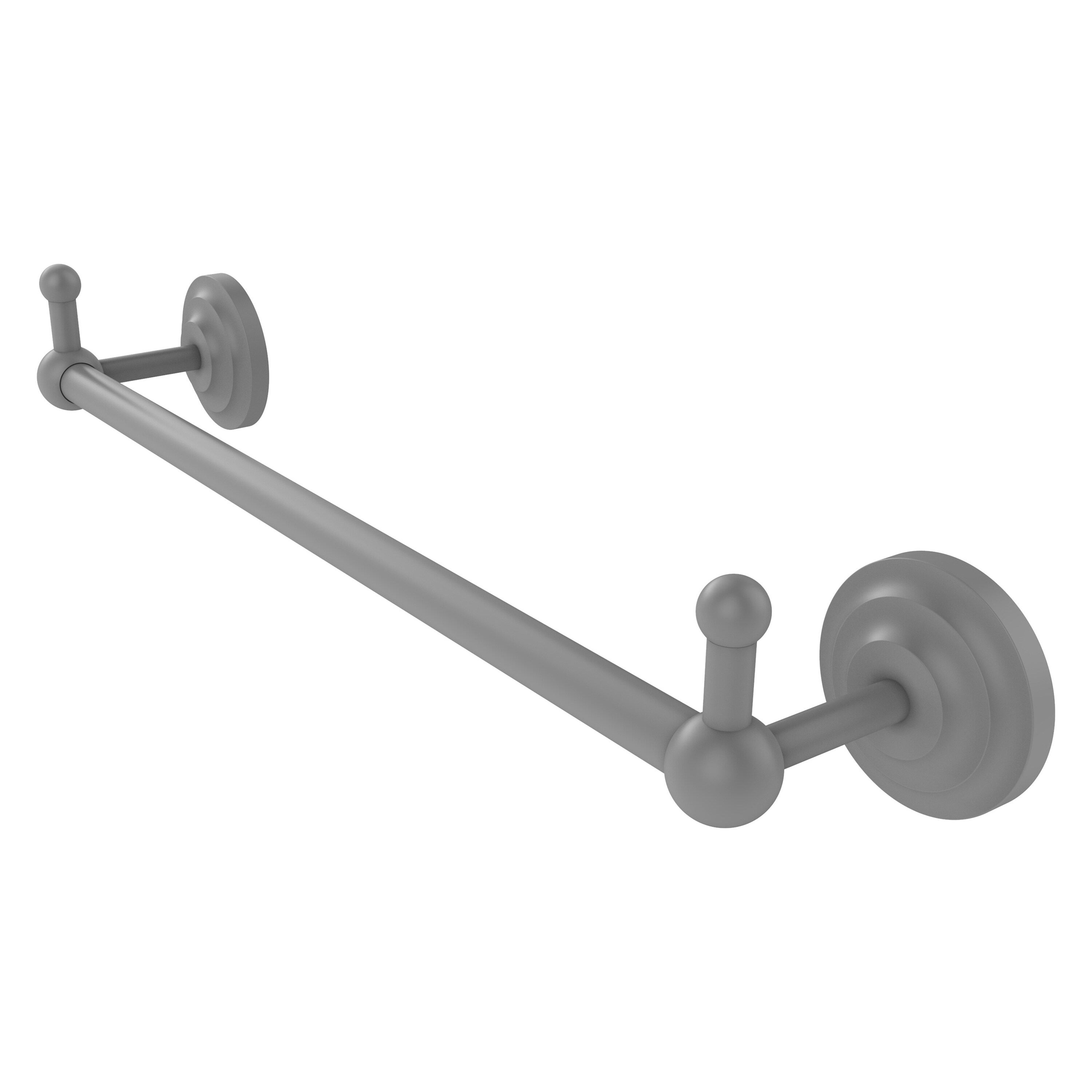 Allied Brass PQN-41-24-PEG-GYM Prestige Que New 24-in Matte Gray Wall mount Single Towel Bar