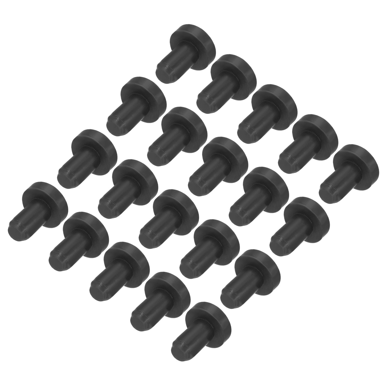 Unique Bargains High Temp Silicone Plug Mount Dia 3.4mm/0.13 inch T Shaped Solid Rubber Stopper Hole Plugs for Powder Coating Plating Waterproof Sealing Plugs Black 20pcs(OD 6.6mm) #S26041400UX4081