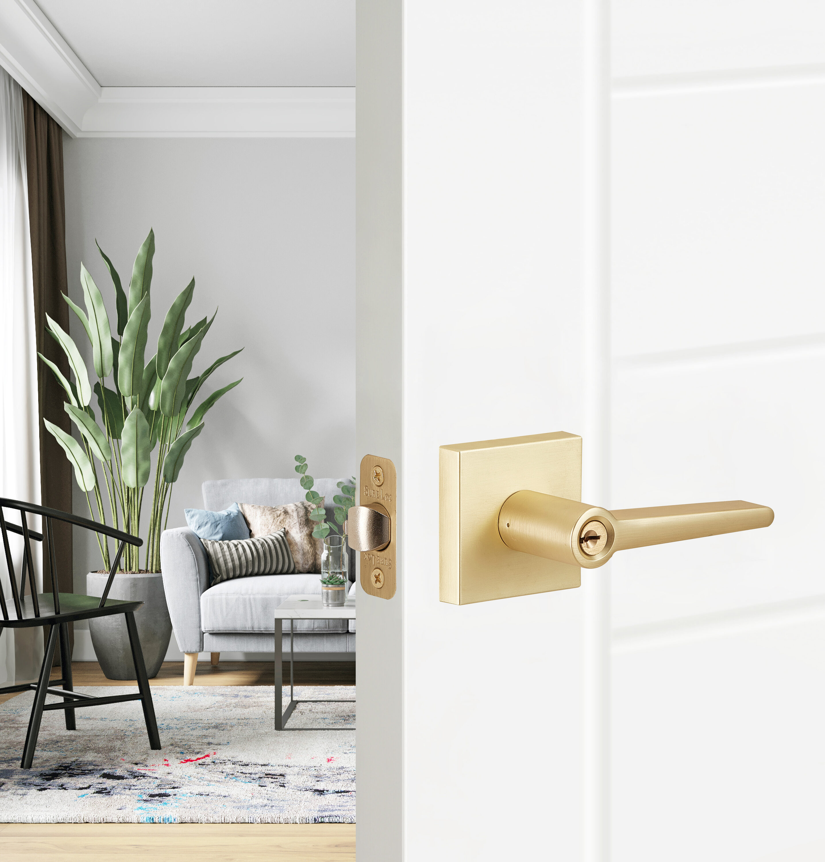 Sure-Loc Hardware BS107-SQ SB Door-Handles - View #3