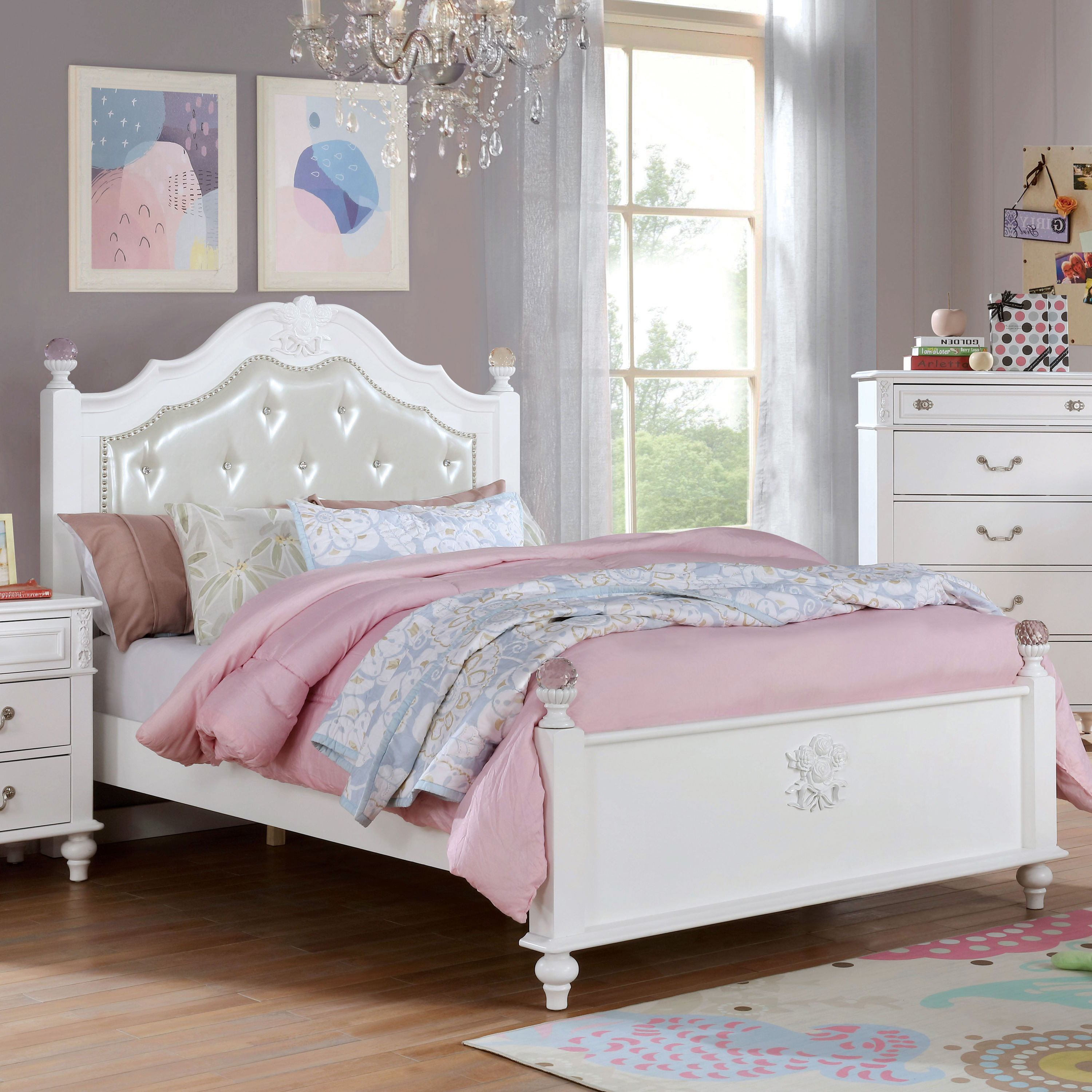 Furniture of America Winamac White Twin Wood Panel Bed in the Beds ...