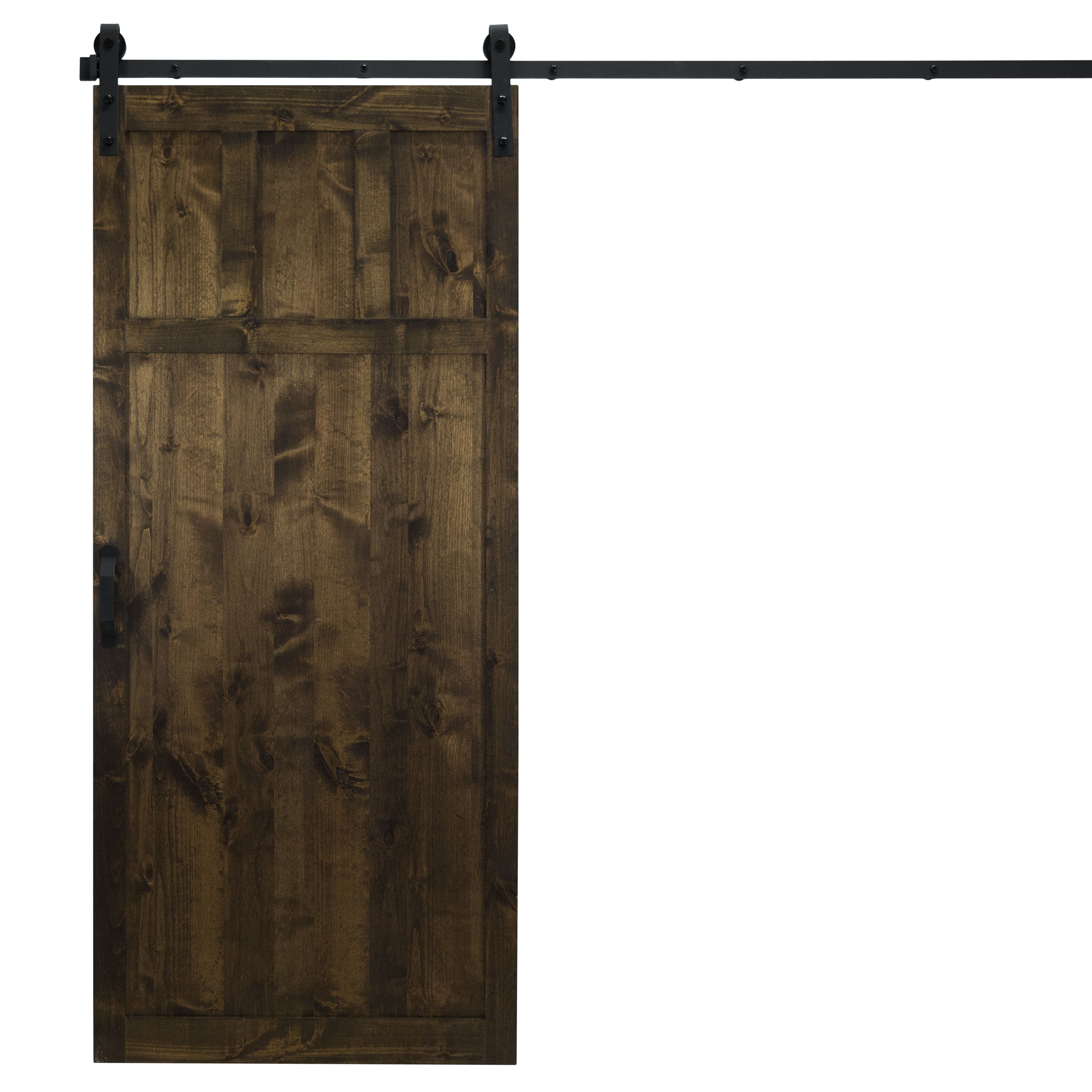 Dogberry DCRAF36DKCHNONEHARD 36-in x 84-in Dark Chocolate Square Knotty alder Wood Solid core Single Barn Door (Hardware Included)