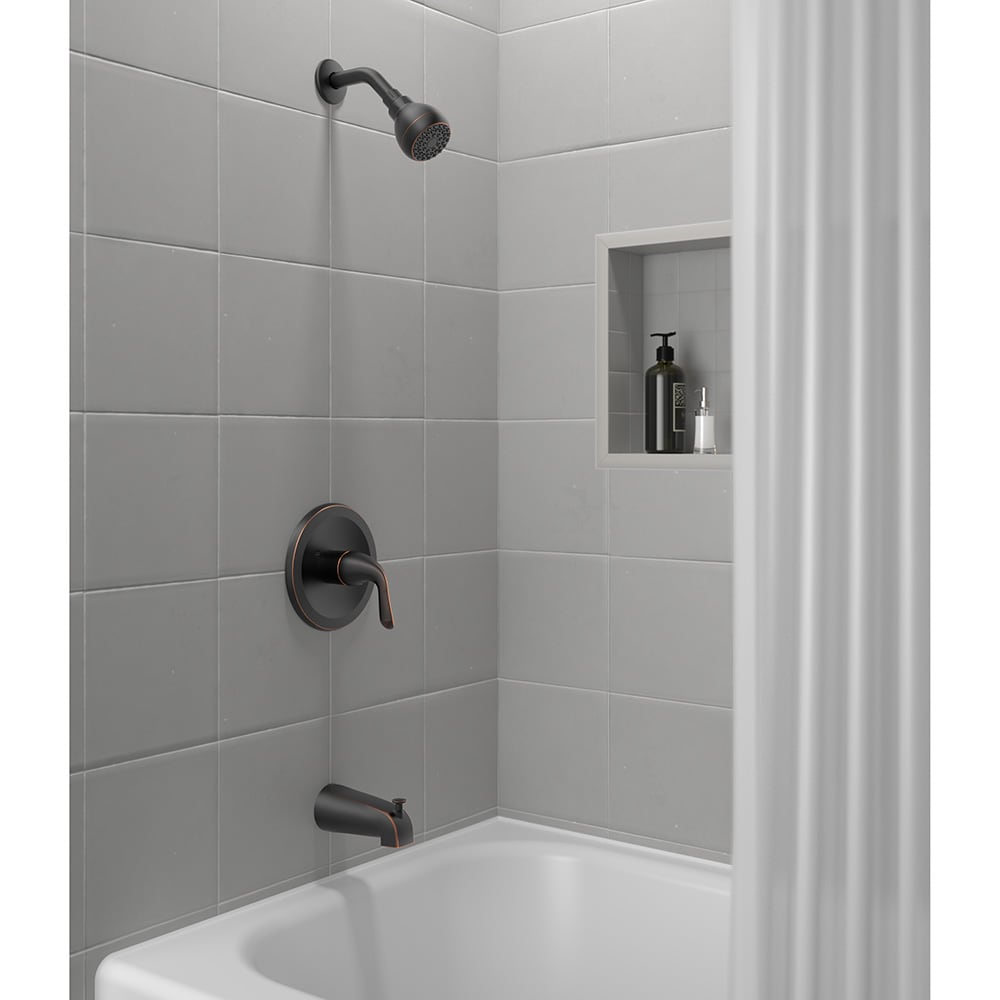 Project Source F11A4503OB Dover Oil Rubbed Bronze 1-handle Single function 2.75-in Round Bathtub and shower Faucet with Valve