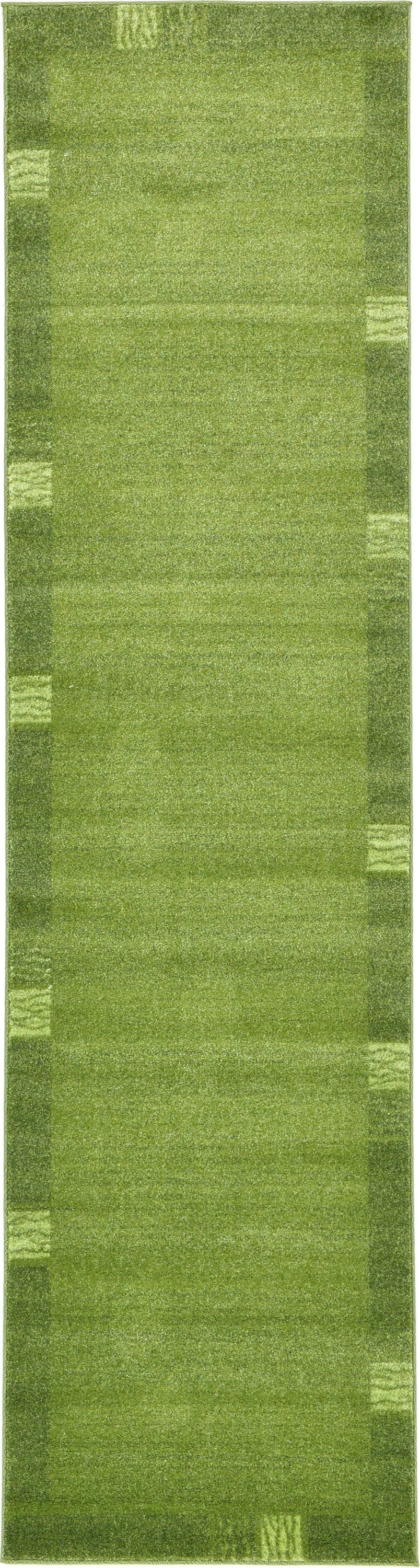 Unique Loom 3120531 Sarah Del Mar 3 x 10 (ft) Loomed Polypropylene Green/Beige Rectangular Indoor Geometric Industrial Runner rug