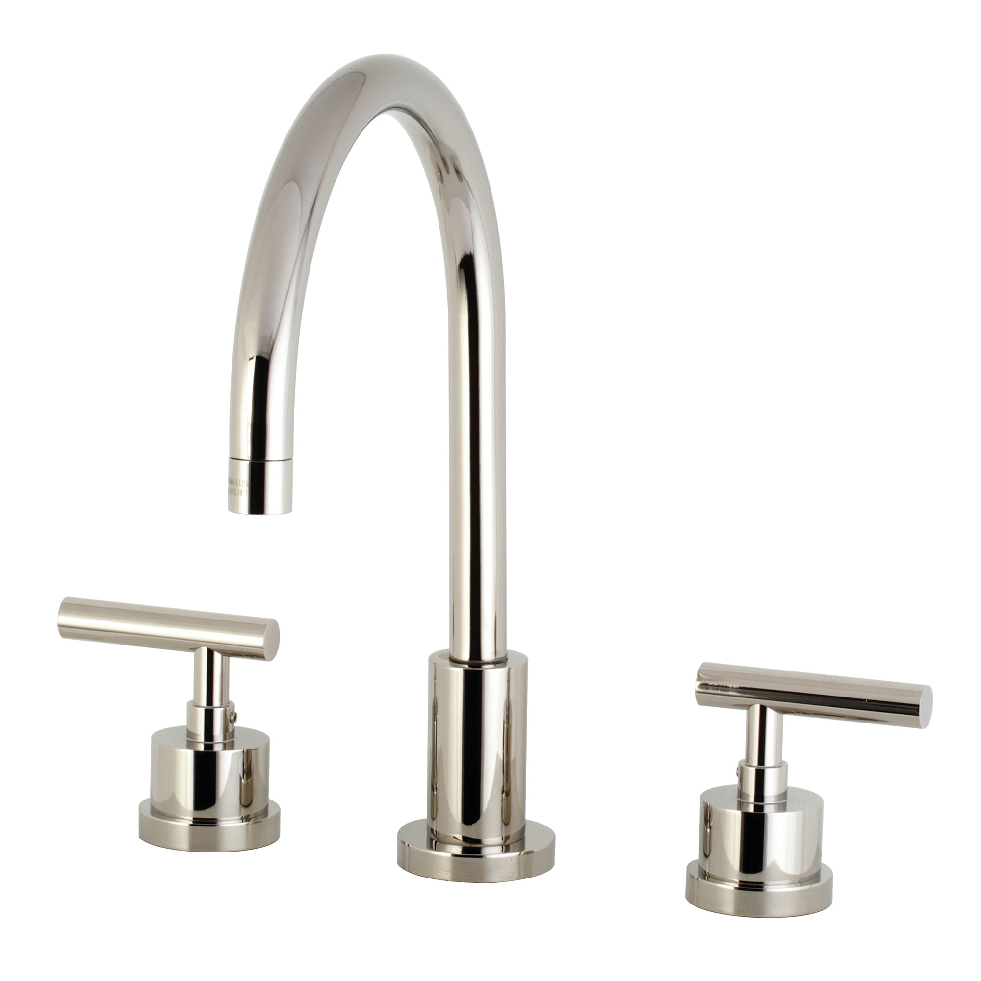 Kingston Brass WLKS8926CML Manhattan Polished nickel Widespread 2-handle High-arc Residential Handle Bathroom Sink Faucet with Drain