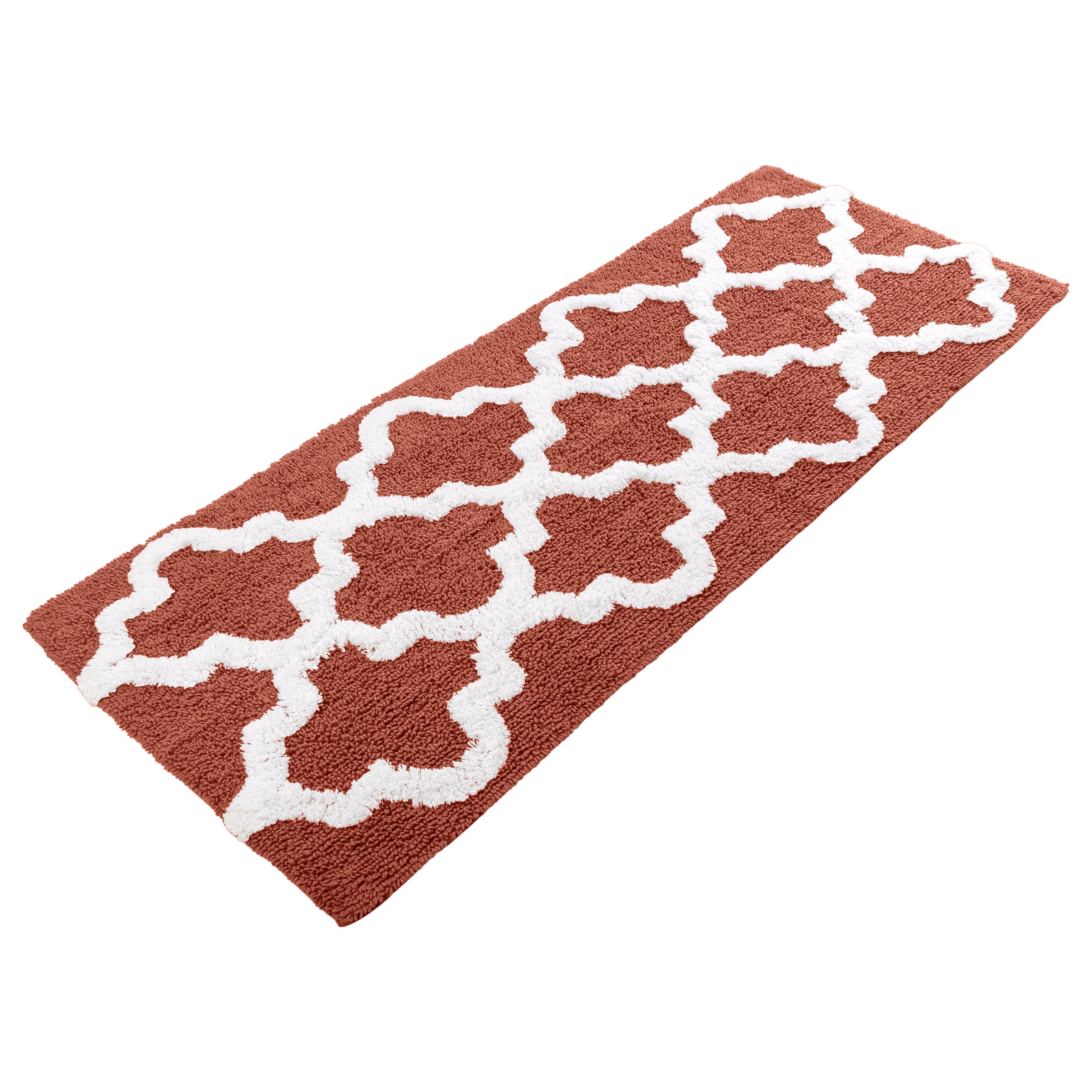 Hastings Home 542259LWM Bathroom Mats 60-in x 24-in Brick Cotton Bath mat