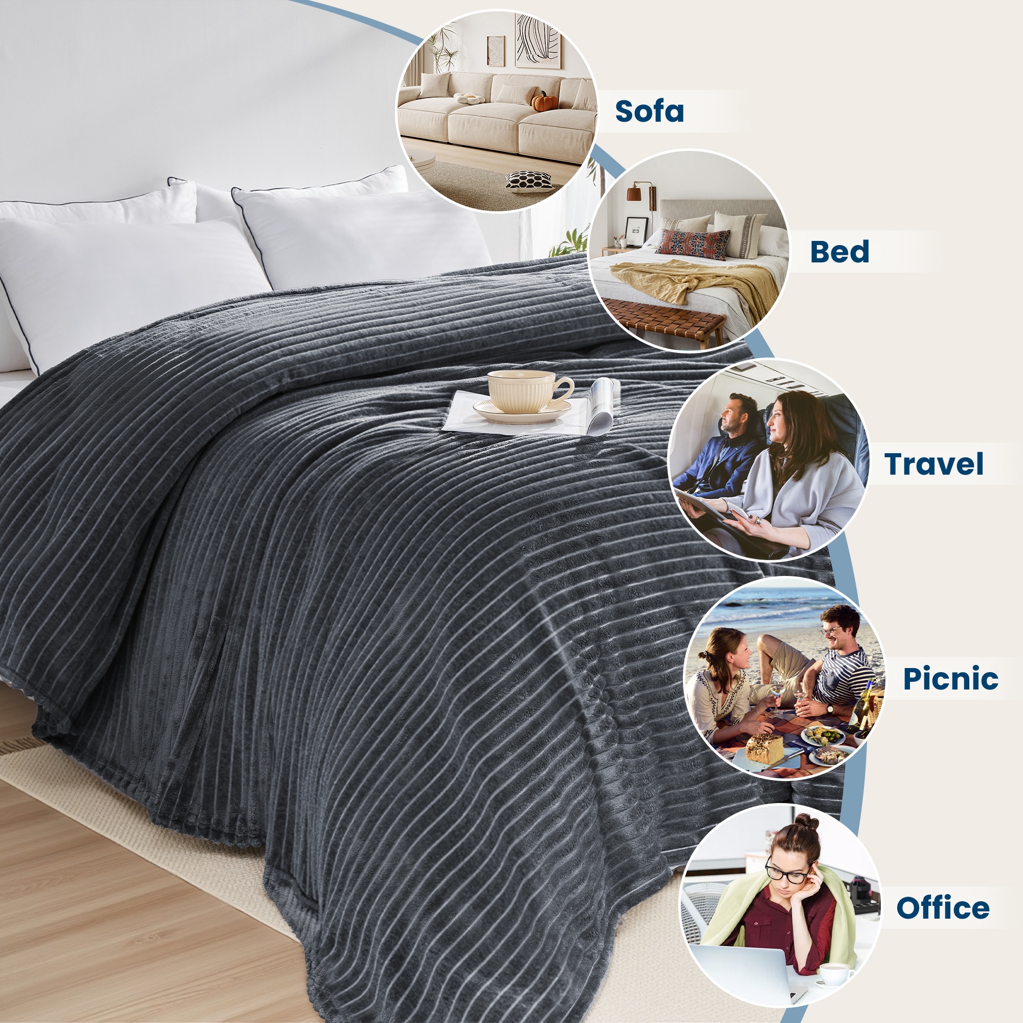 JEAREY JE-CTGT-GY-Q Blankets-And-Throws - View #5