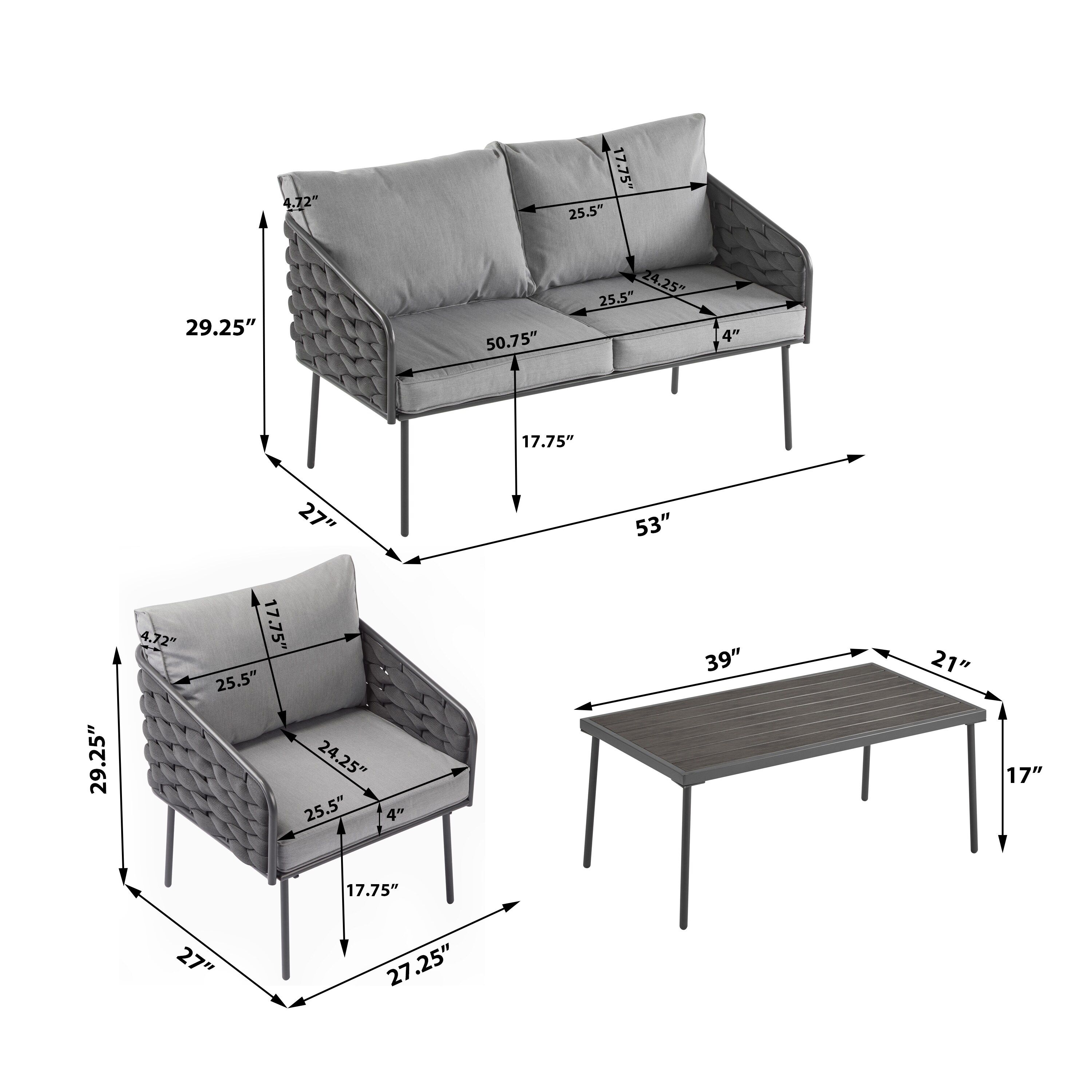 Forclover HYFC-7PD20B Patio-Conversation-Sets - View #12
