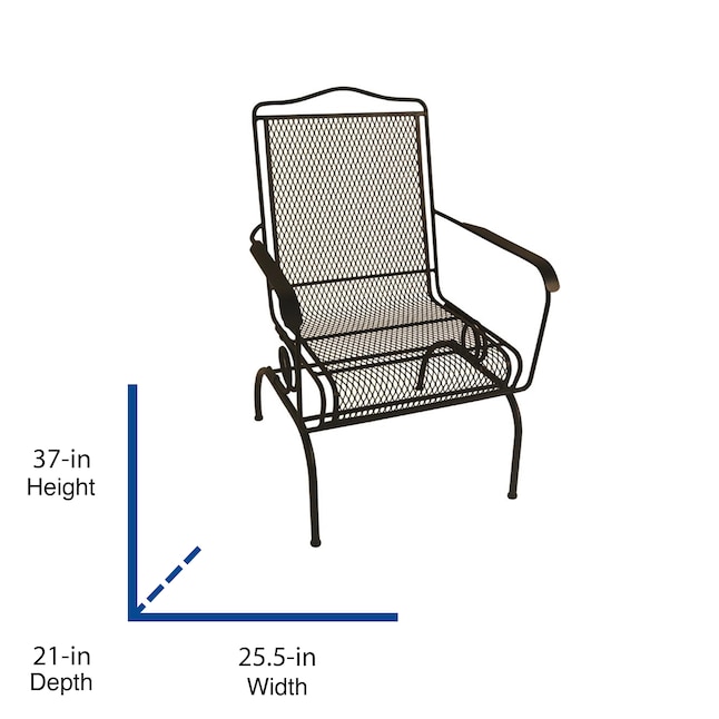 Metal Frame Spring Motion Dining Chair, Outdoor Dining Chair Size