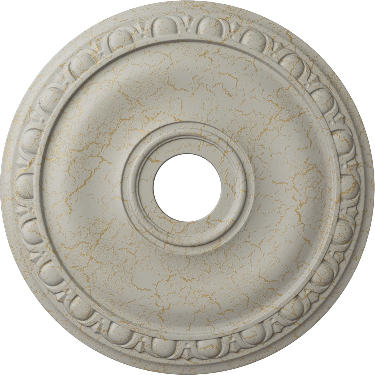 Ekena Millwork CM20JAPCC Jackson 20-in W x 20-in L Painted Pot Of Cream Crackle Polyurethane Whole Ceiling Medallion