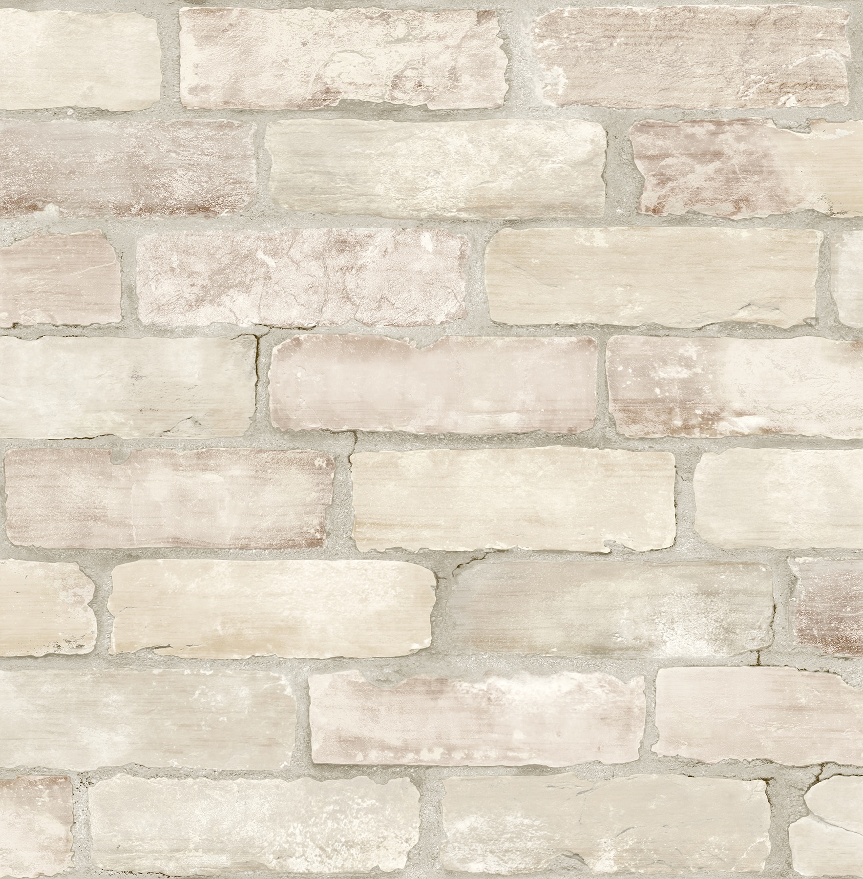 A-Street Prints AST4076 Zio and Sons 56.4-Sq. Feet Beige Non-woven Brick Unpasted Wallpaper