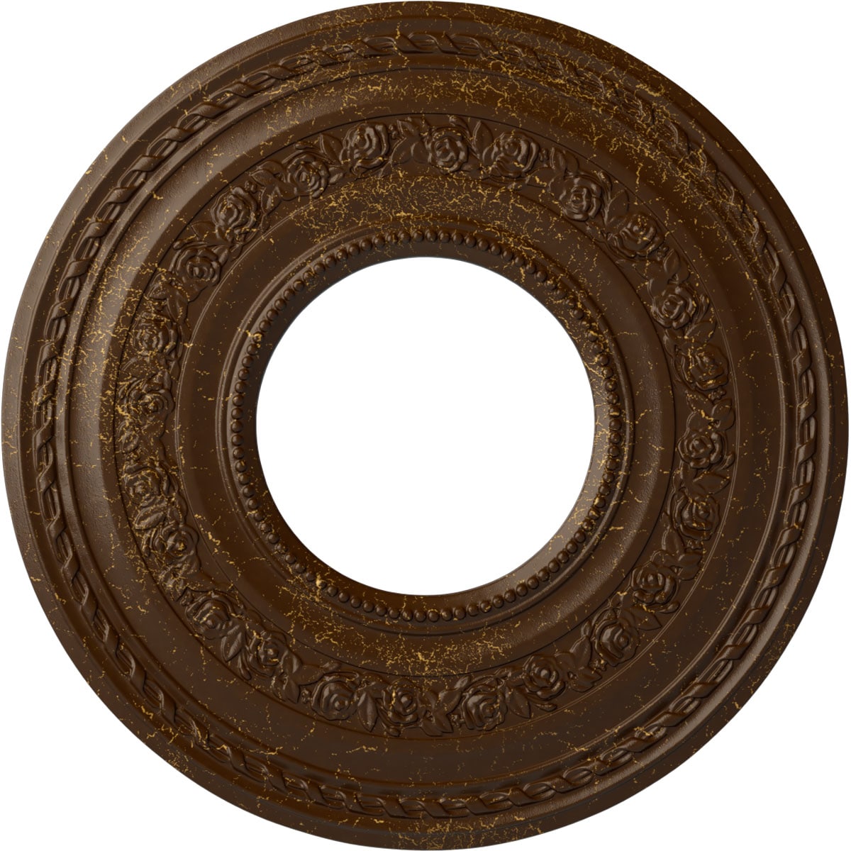 Ekena Millwork CM29ATRBC Anthony 29.375-in W x 29.375-in L Painted Root Beer Crackle Polyurethane Whole Ceiling Medallion