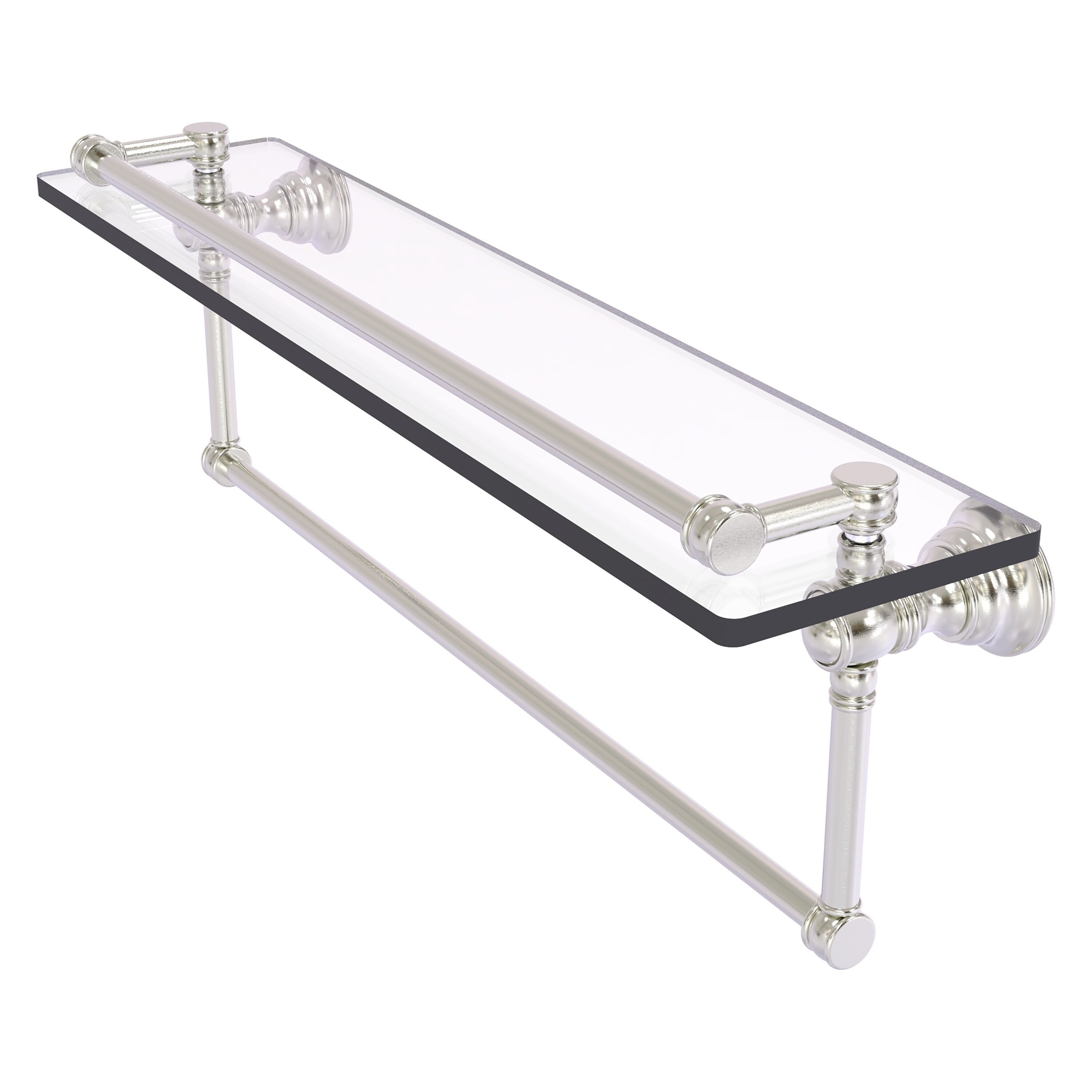 Allied Brass CL-1-22TB-GAL-SN Carolina Satin Nickel Wall mount Bathroom Shelf ( 22-in x 7.4-in x 5-in )