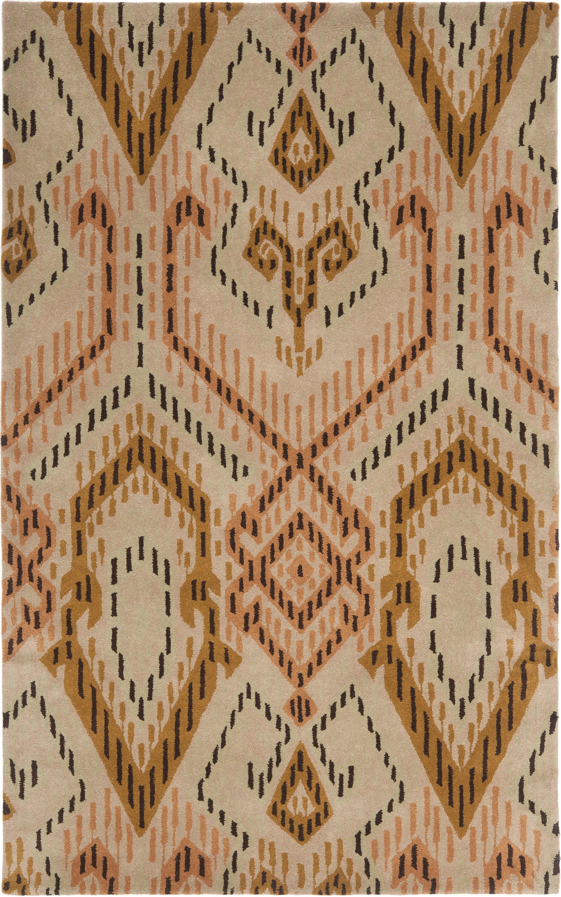 Safavieh WYD373A-4 Wyndham Corby 4 x 6 (ft) Tufted Wool Brown/Ivory Rectangular Indoor Bohemian/Eclectic Area rug