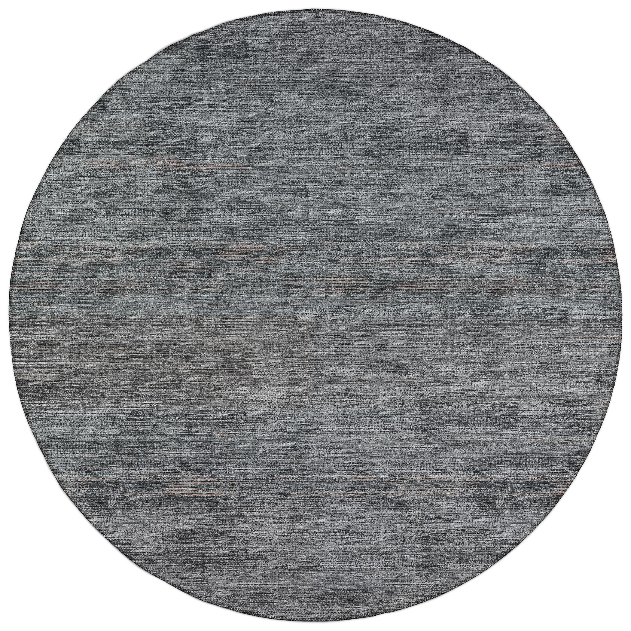 Addison Rugs Marston 8 X 8 (ft) Gray Round Indoor/Outdoor Solid Mid ...