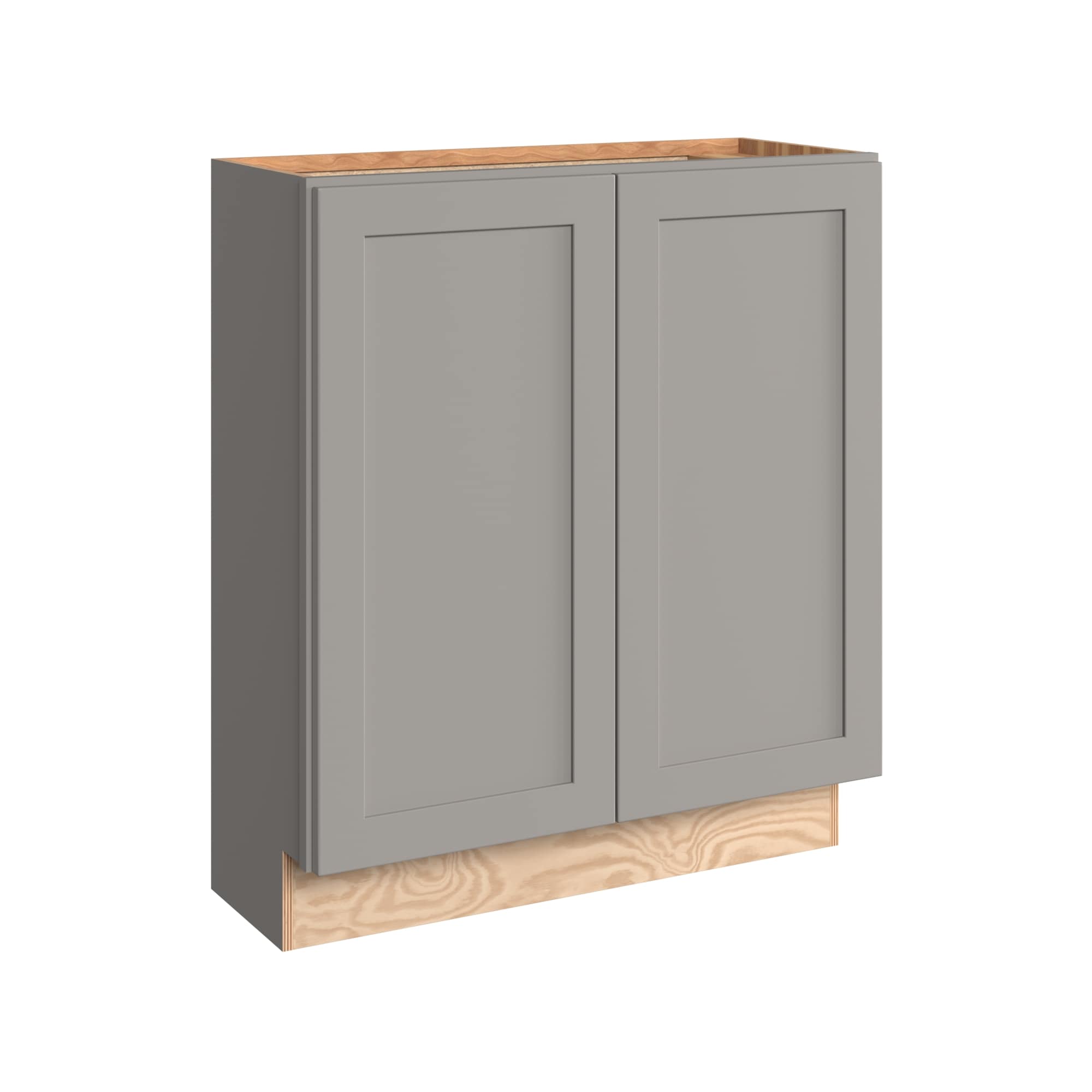 KraftMaid Momentum B3012.FHG81 Deveron 30-in W x 34.5-in H x 12-in D Pebble Grey Base Fully assembled Plywood Cabinet (Recessed Panel Shaker)
