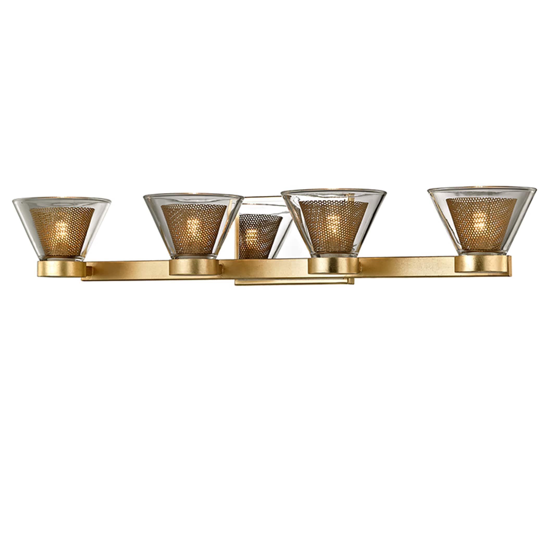 Troy Lighting B5824 Wink 27.5-in 4-Light Gold Leaf, Polished Chrome Accents LED Modern/Contemporary Vanity Light