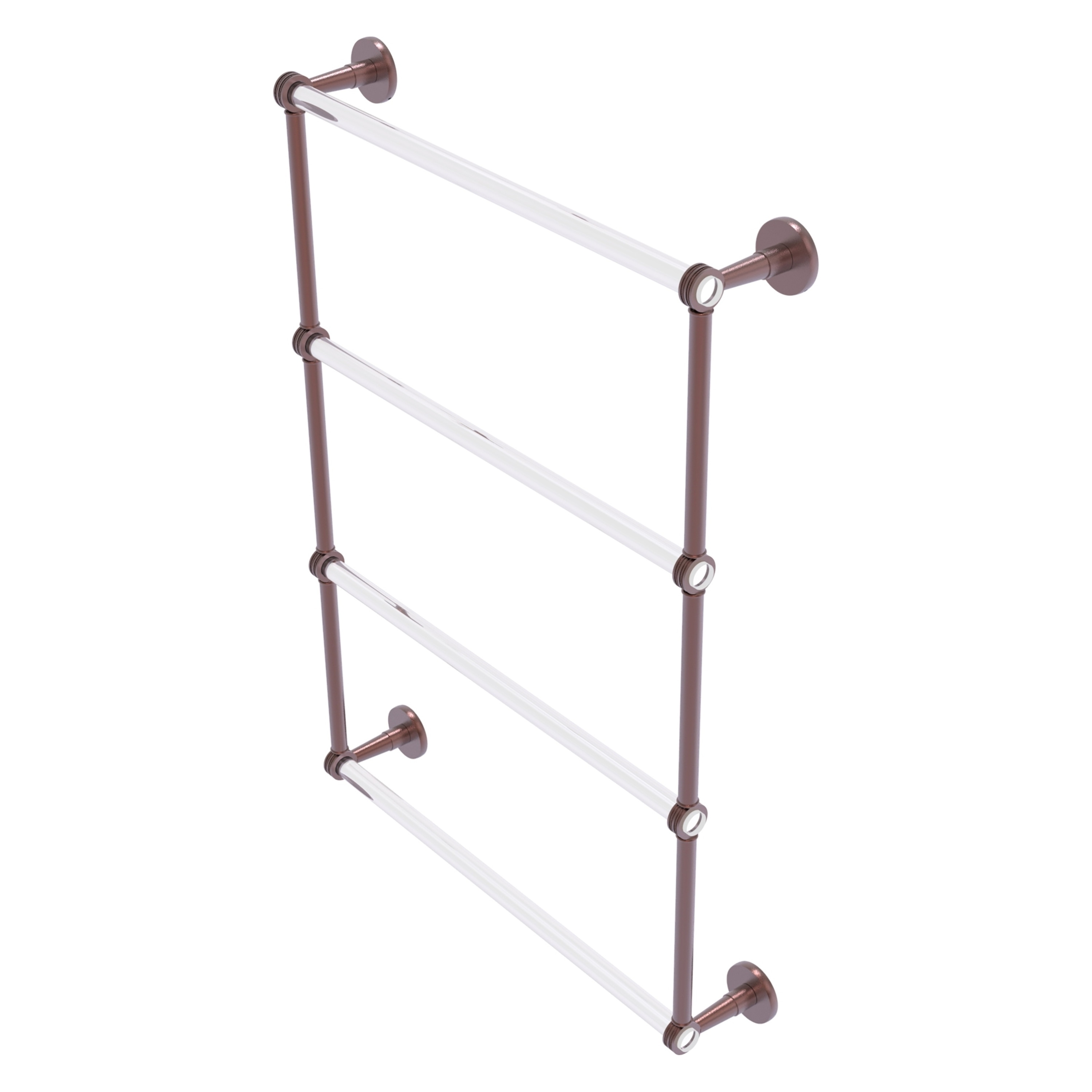 Allied Brass CV-28D-24-CA Clearview 24-in double Antique Copper Wall mount 4-tier Towel Bar