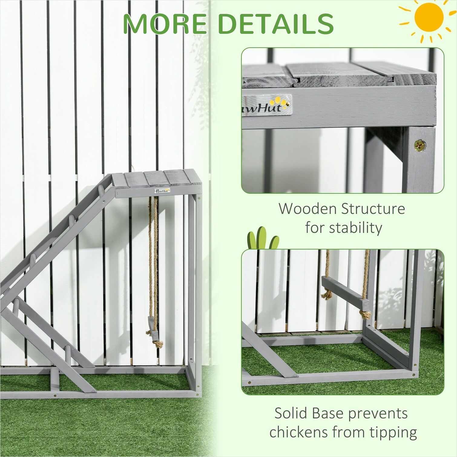 chillscreamni Solid Wood Detail Ladder in Gray 95.9 x 40 x 71.1 in with ...
