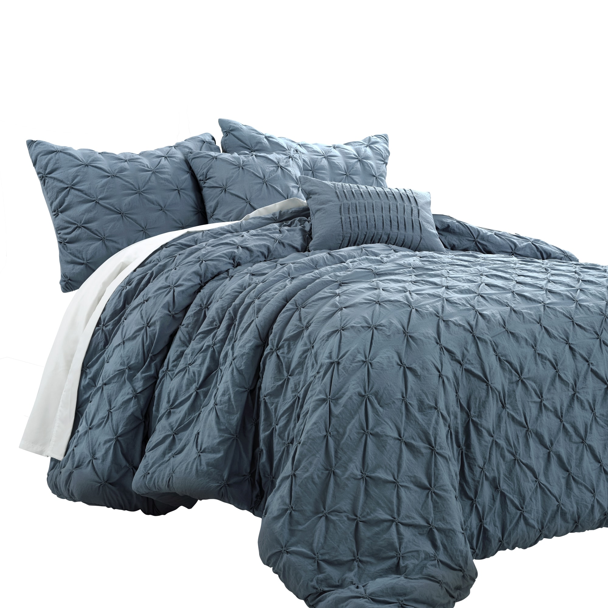 Lush Decor Stormy Blue Solid King Comforter