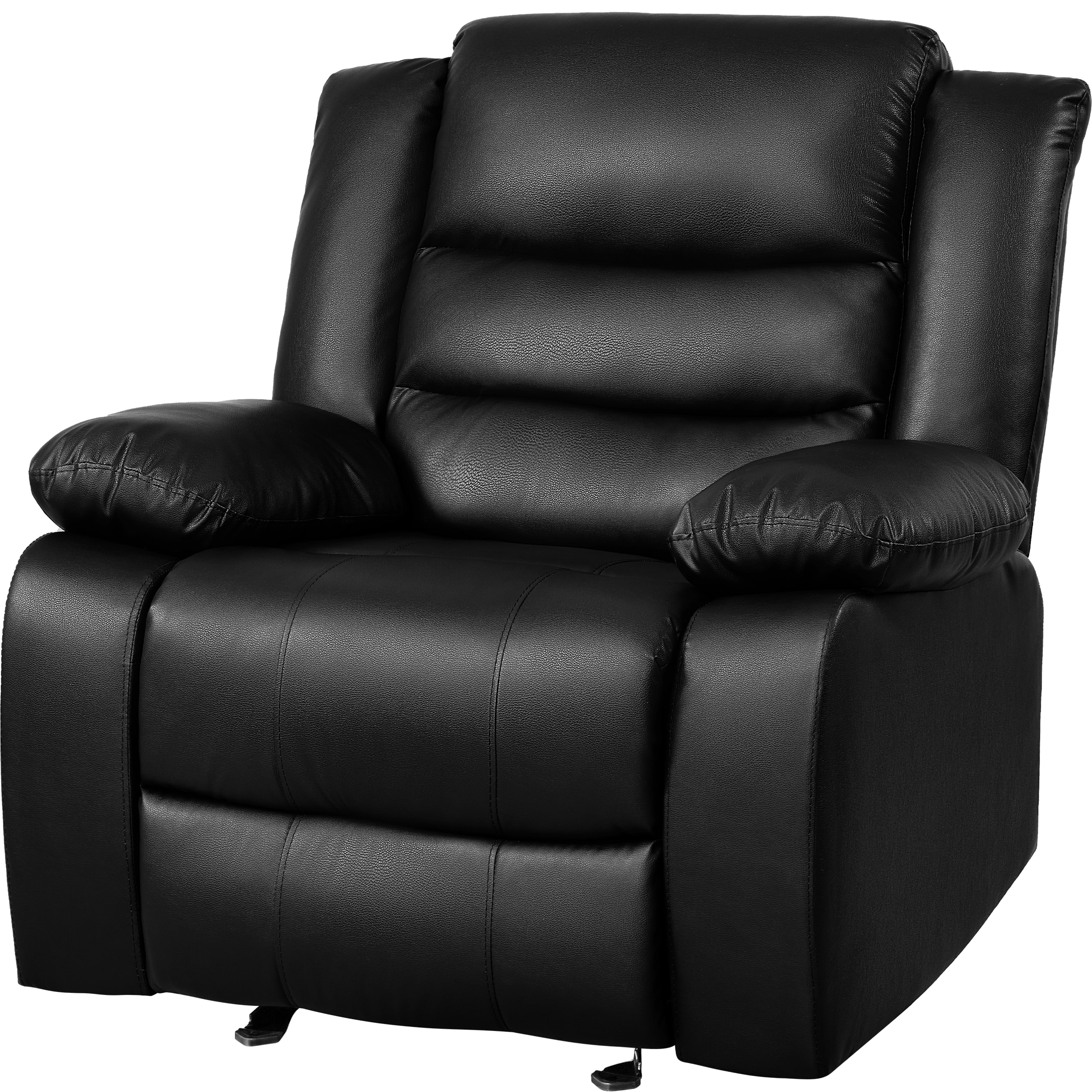 prilinex 78286306A Black Faux leather Upholstered Swivel Recliner