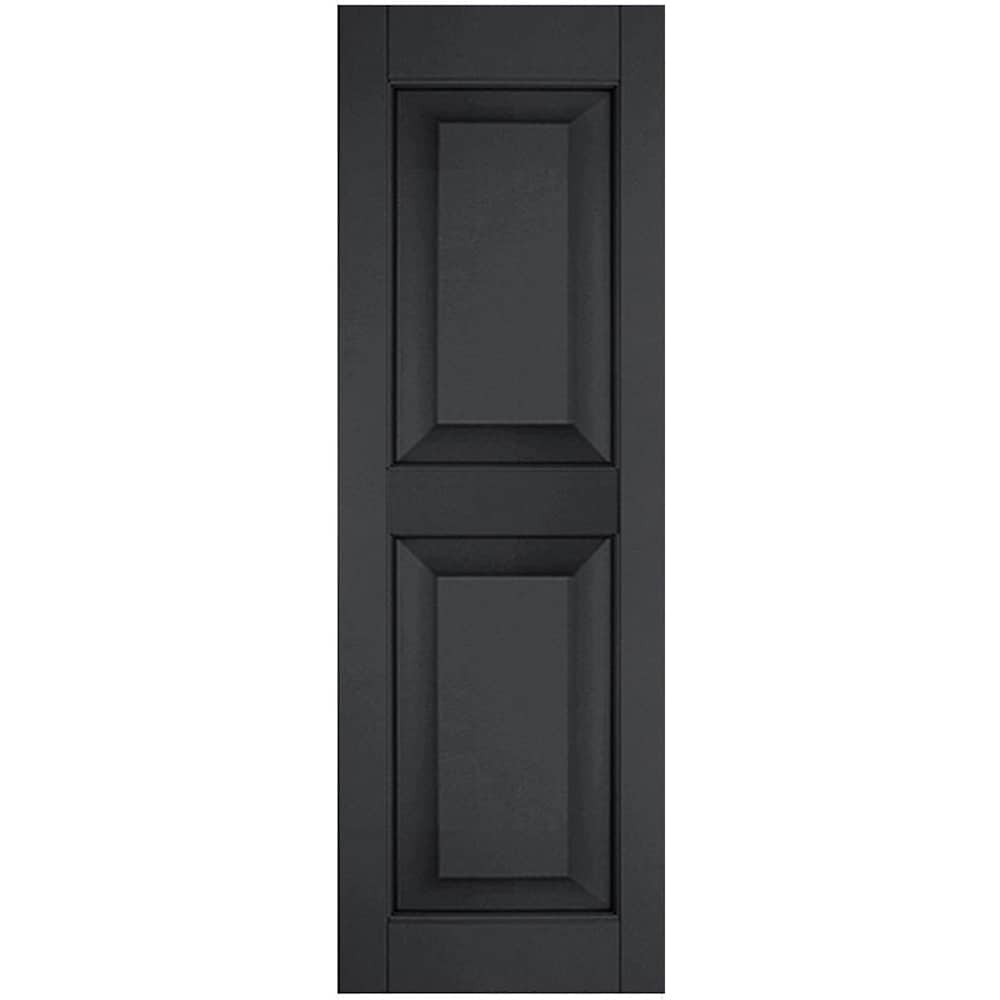 Ekena Millwork RWR15X078BLM 15-in W x 78-in H Black Farmhouse Wood Exterior Shutters (2-Pack)