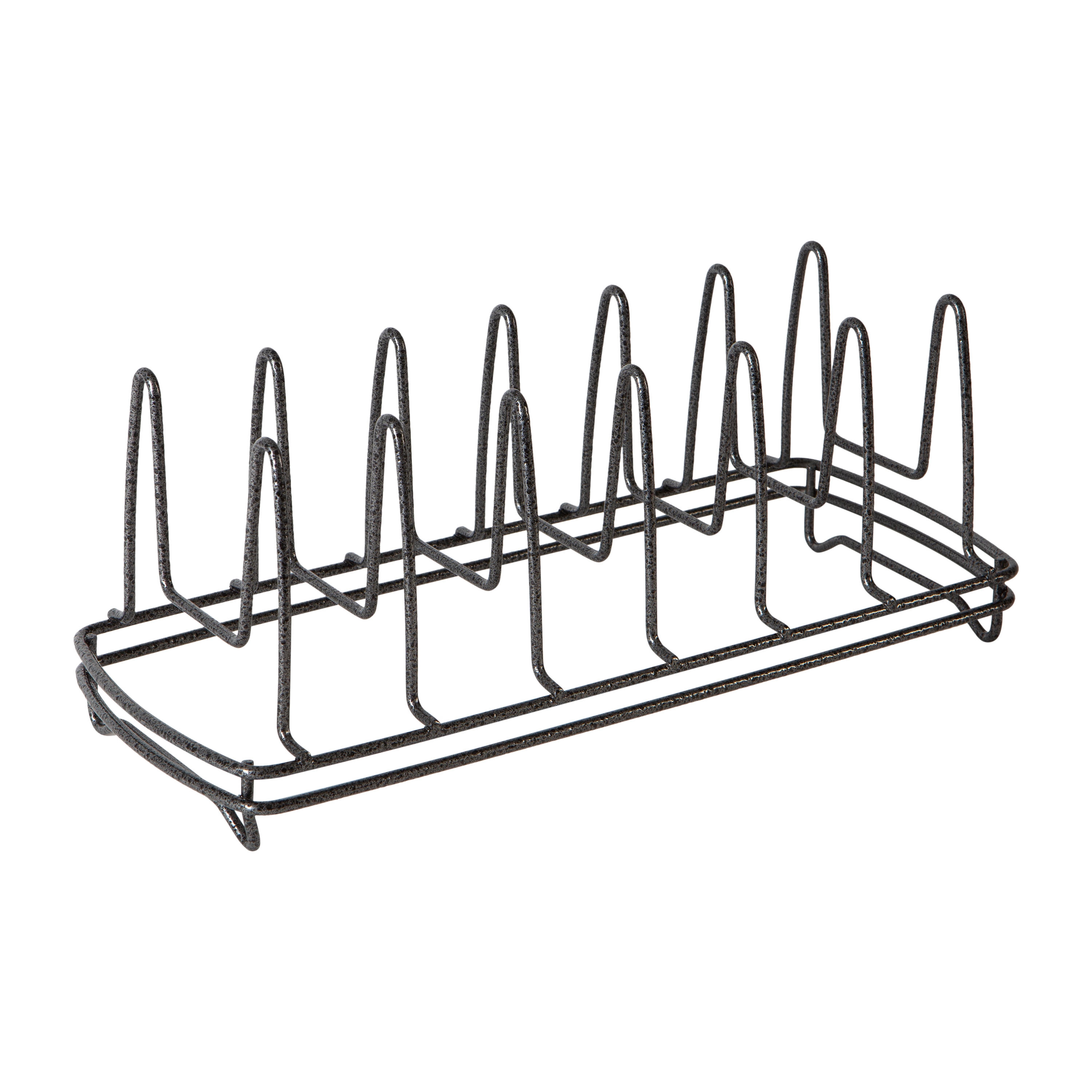 Laura Ashley LA-92547-GREY 5.31-Inches W x 5.35-Inches H x 13.58-Inches D 6 -Tier Freestanding Grey Metal Lid rack